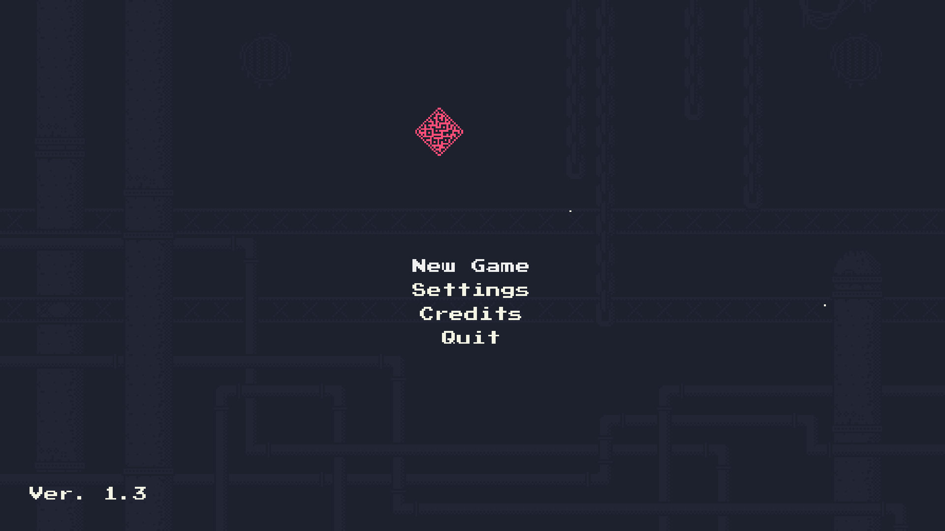 Aura Kid game start menu with retro pixel graphics and background
