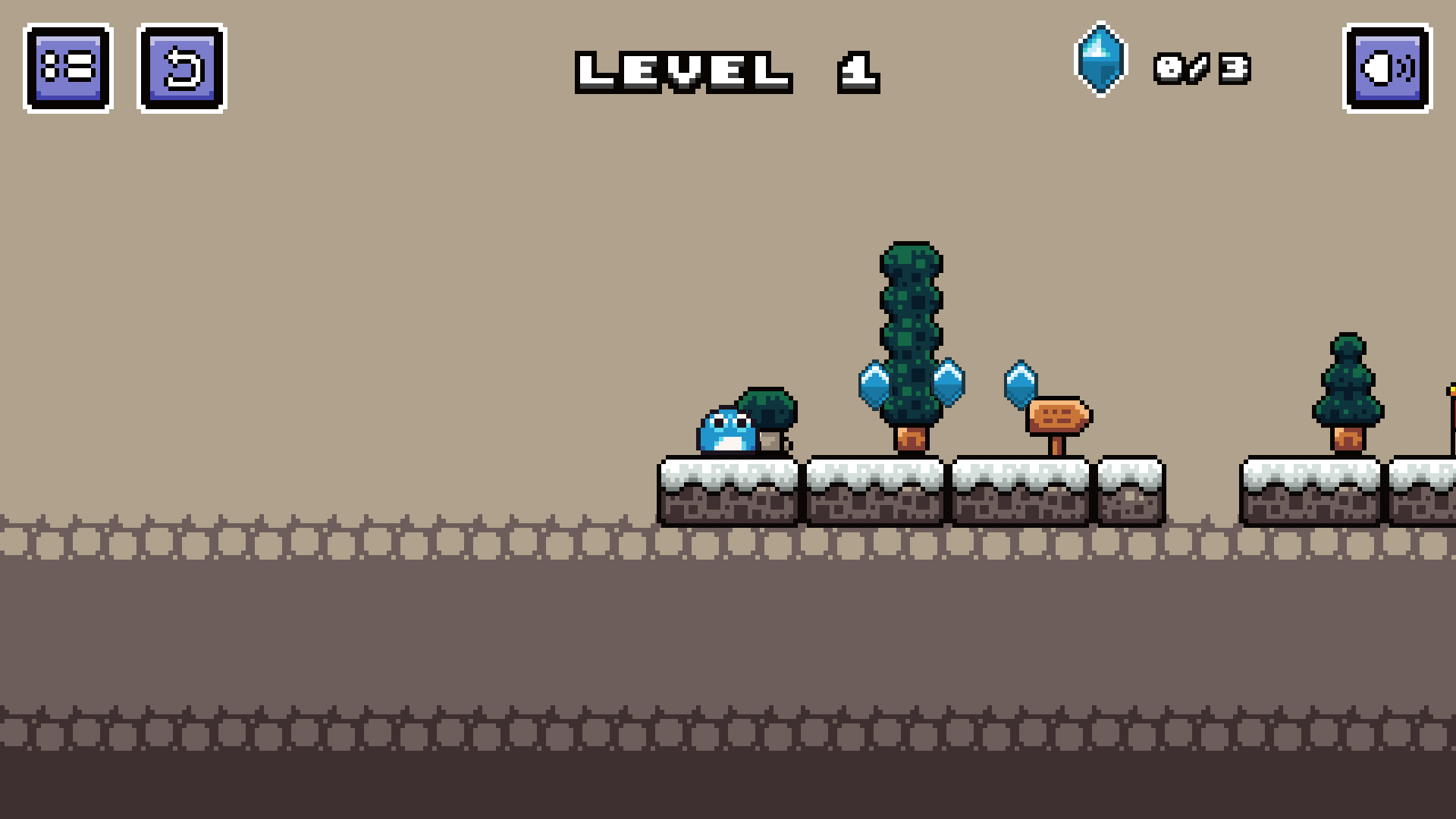 Player navigating rabbit through moving platforms and avoiding red slime enemies