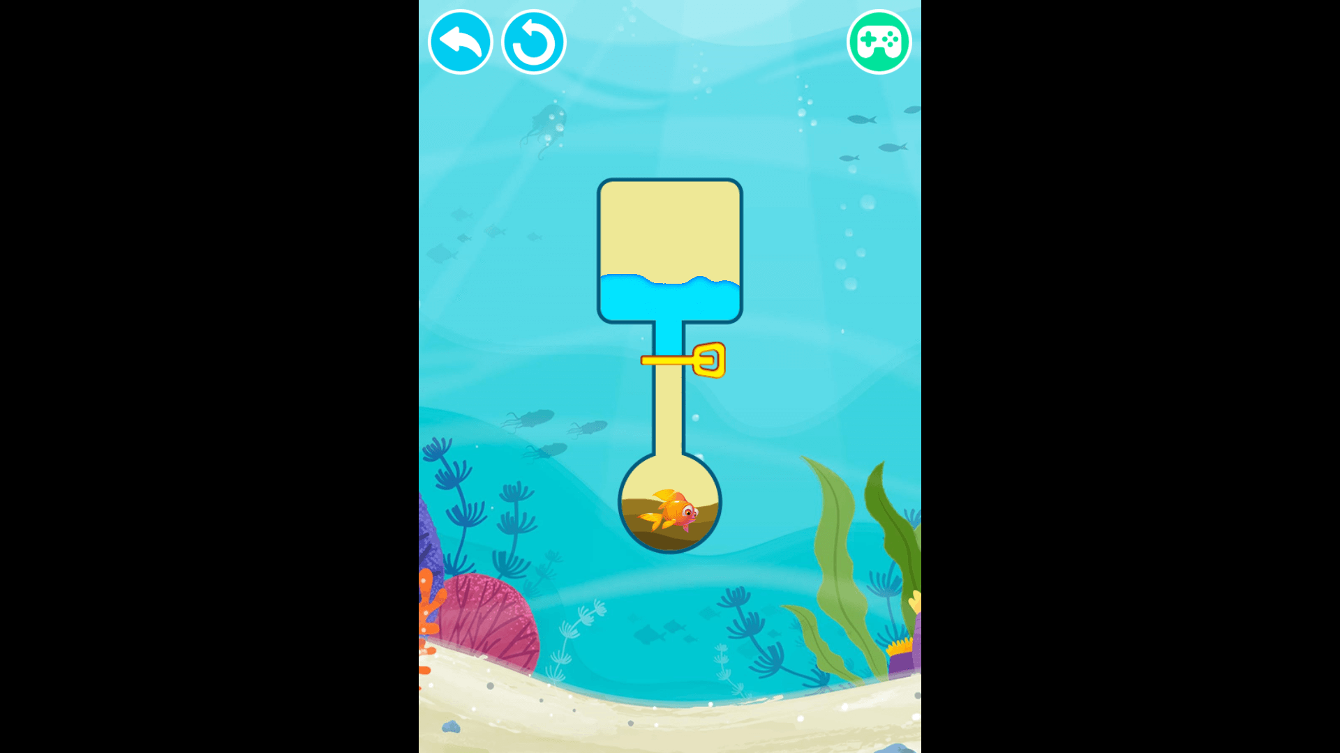 Level selection screen in Fish Rescue with multiple puzzle levels available to unlock and play1