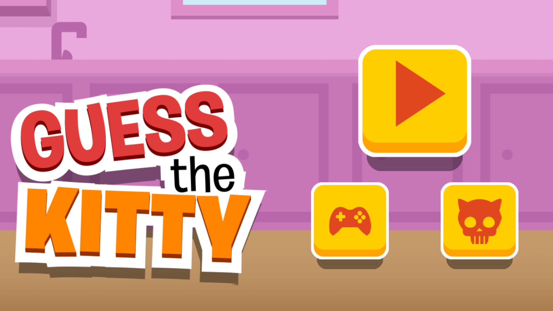 Guess The Kitty gameplay showing a cat photo and three breed name options for the player to choose from