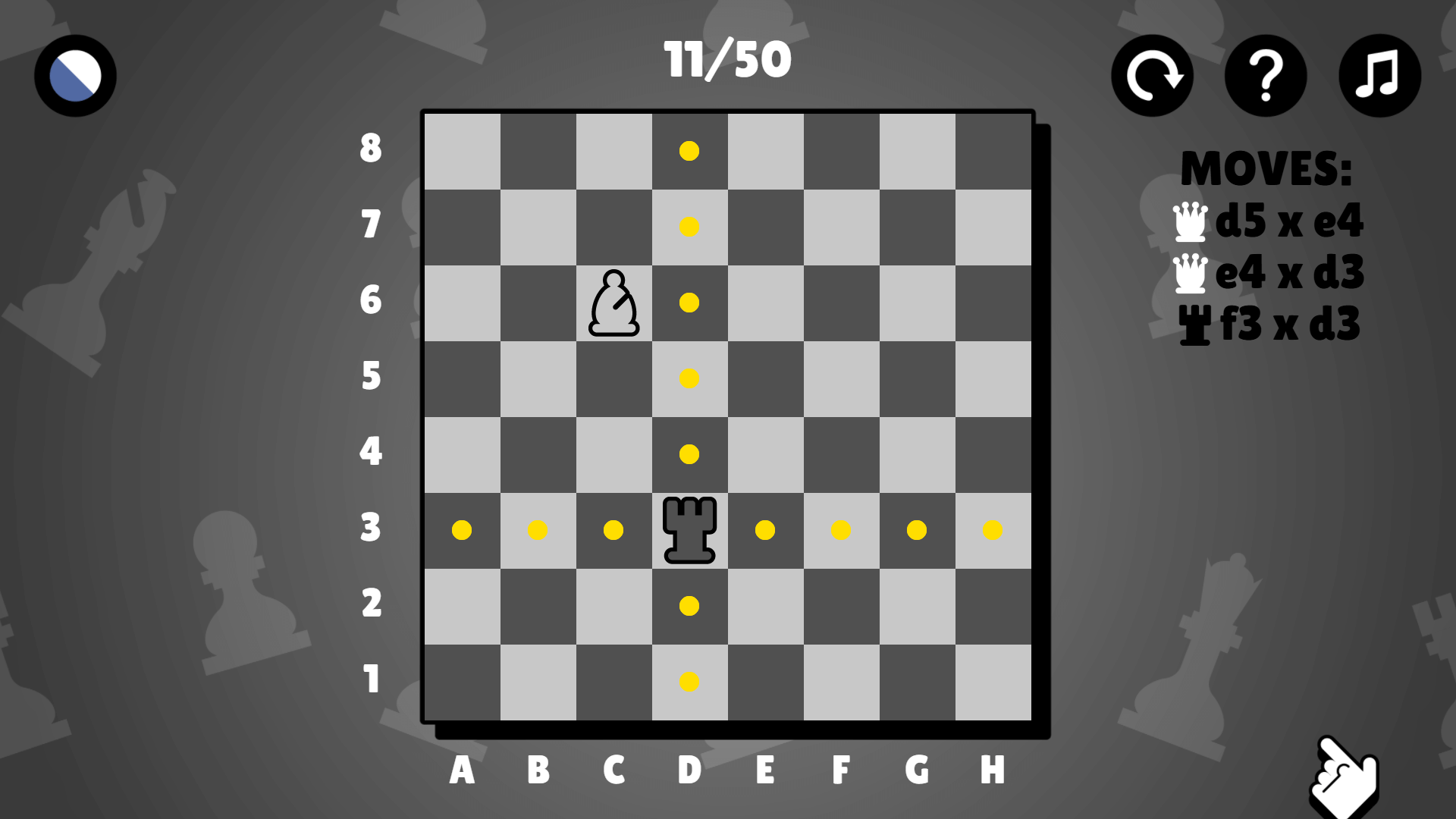 Chessboard with special colored pieces in Last Chess Standing gameplay