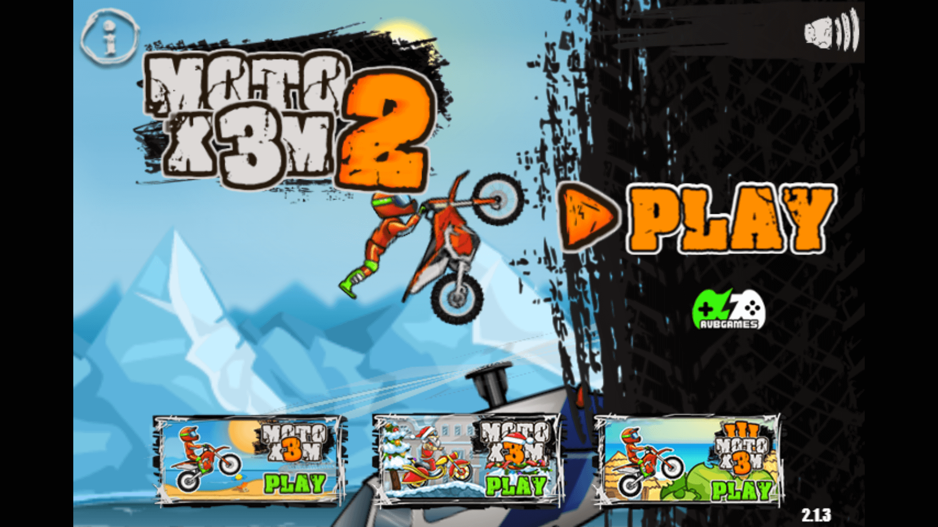 Three-star level completion screen in Moto X3M 2 racing game