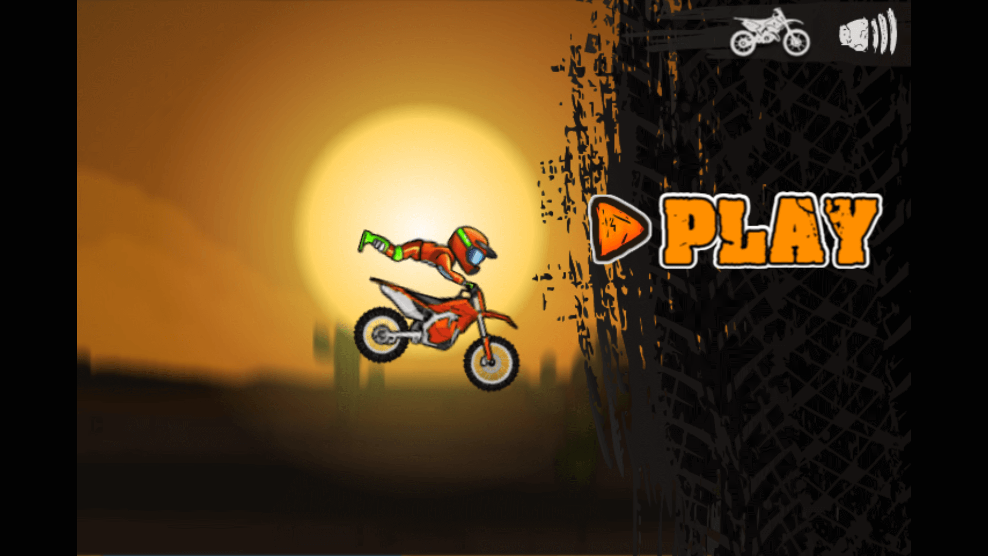 Bike crashing after missing a stunt in Moto X3M racing level