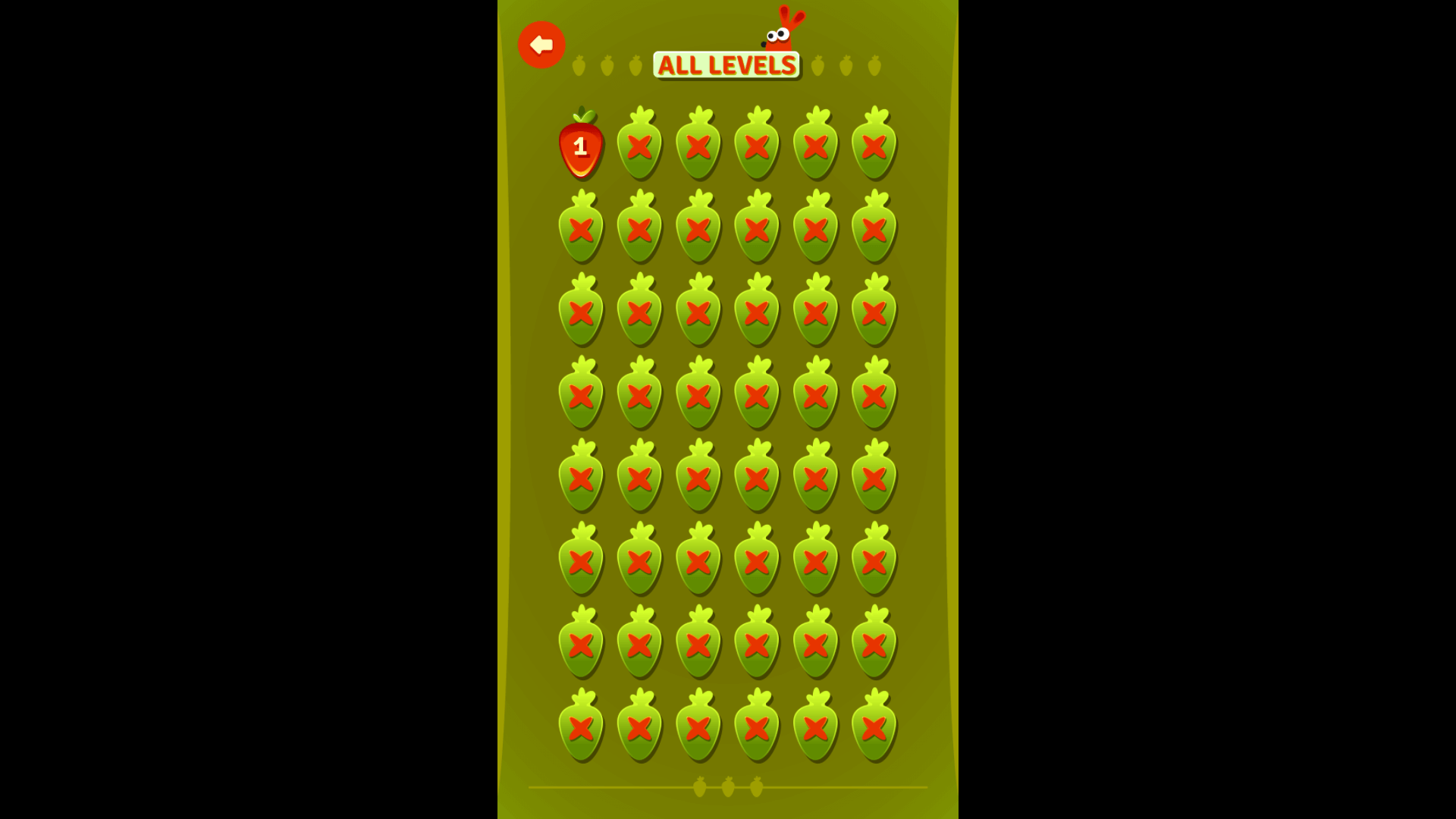 Rabbit and Carrot game start screen with colorful platform background2