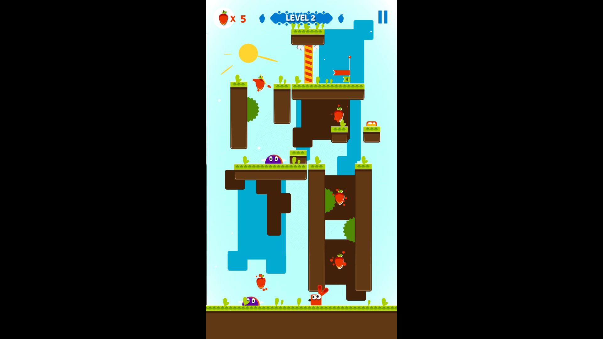 Rabbit and Carrot game start screen with colorful platform background3