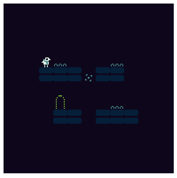 Sulka jumping over obstacles in a classic platformer level