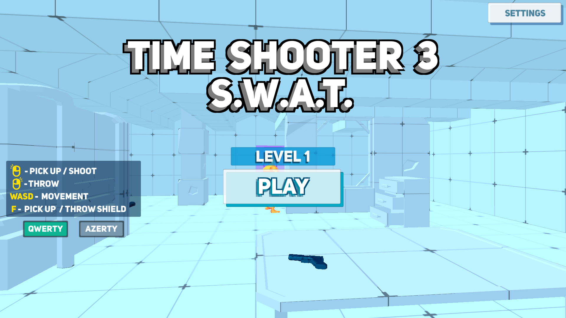 SWAT player breaching a door with a battering ram in Time Shooter 3: SWAT