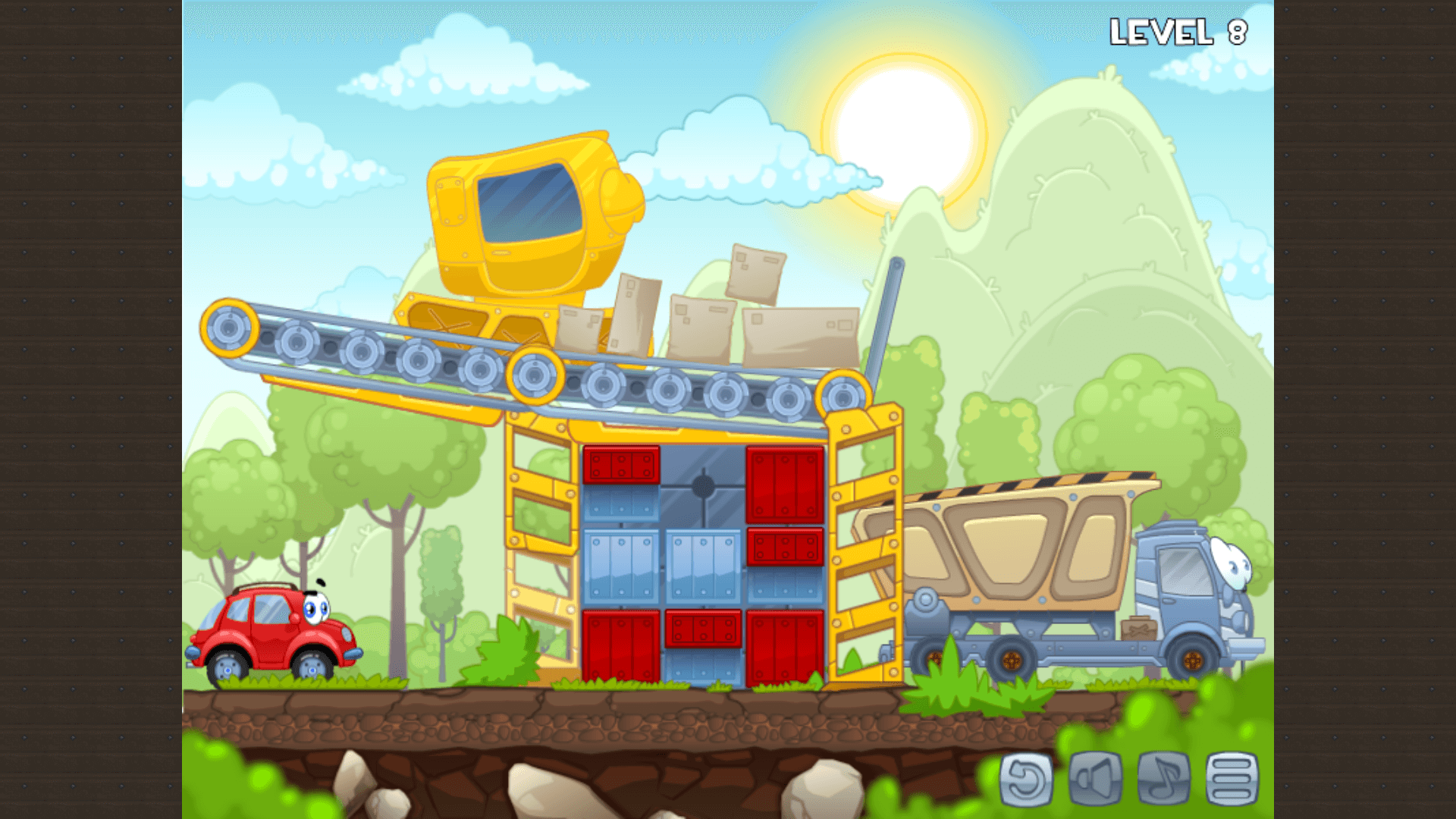 Wheely and Jolie the red and pink cars smiling together in Wheely 3