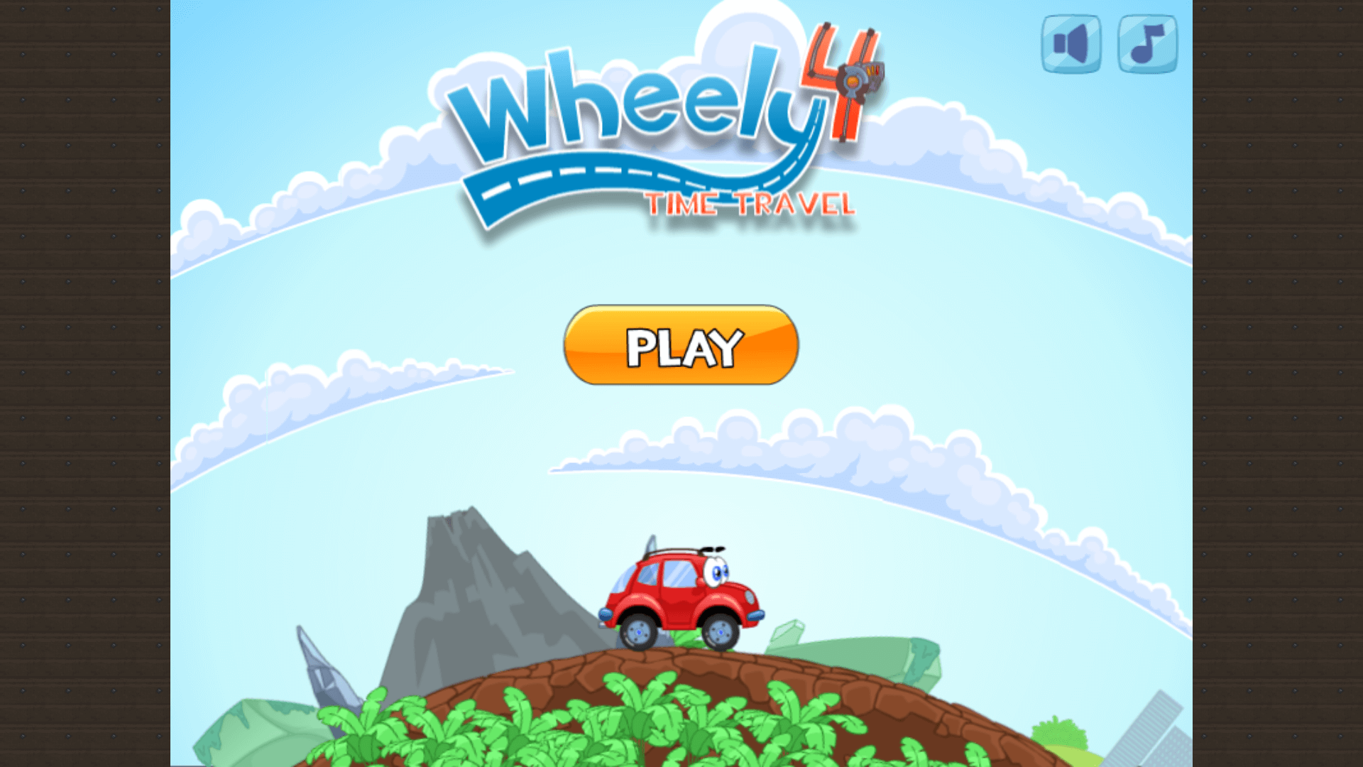Wheely traveling through a futuristic city filled with robots