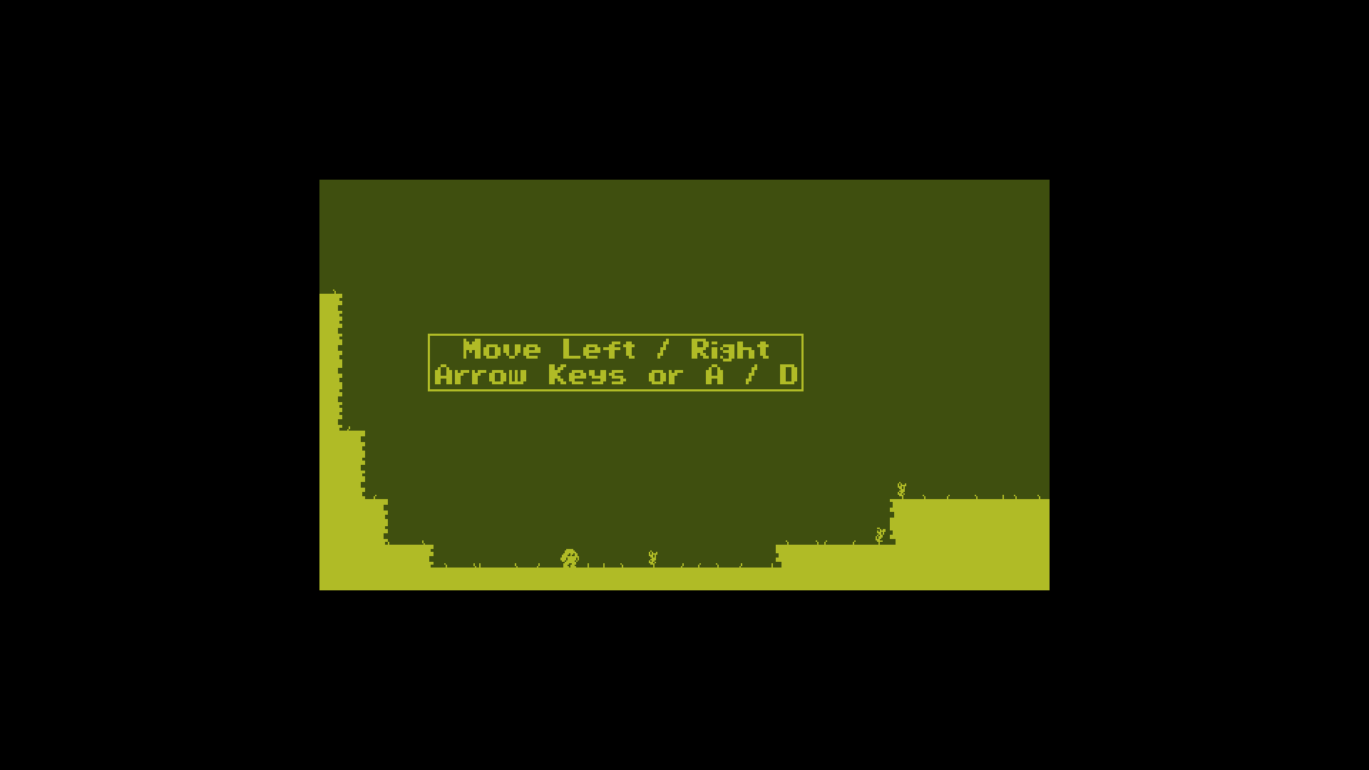 Worlds Within Worlds game menu with start option and magical forest background