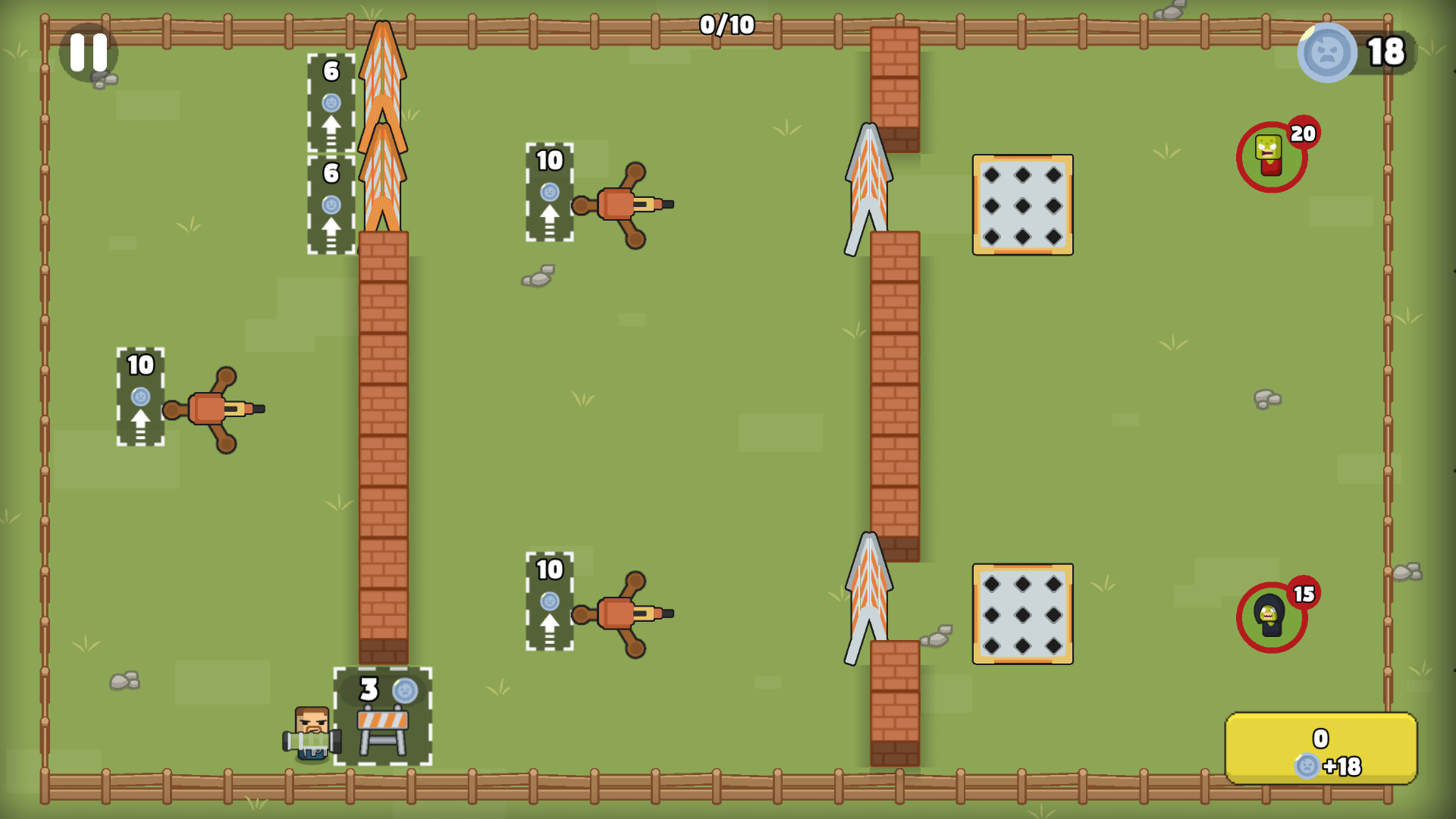 Zombie Horde: Build & Survive game menu with start and upgrade options1