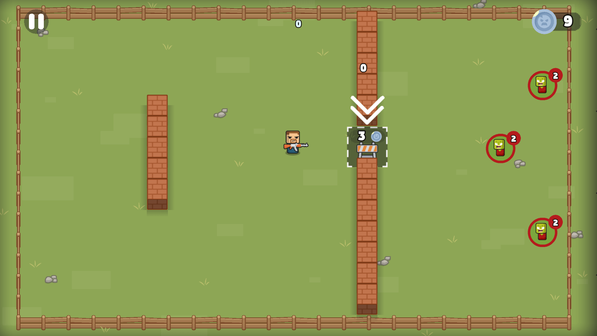 Zombie Horde: Build & Survive game menu with start and upgrade options2