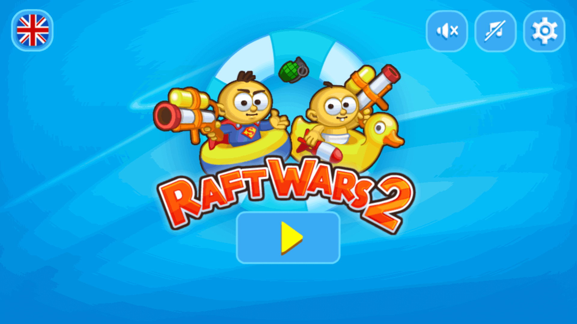 Simon and his brother shooting tennis balls in Raft Wars 2