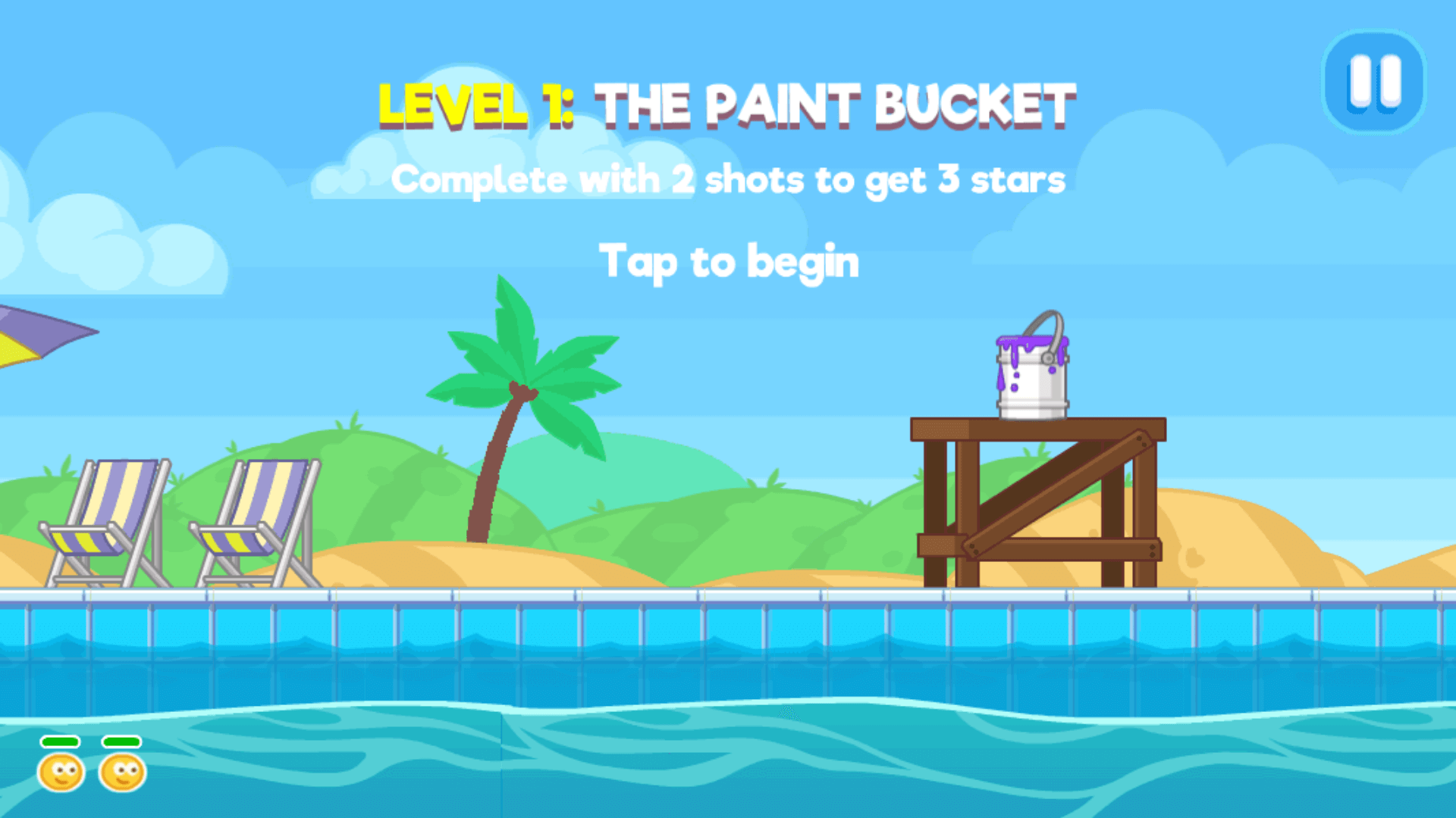 Strategic aiming scene with enemies on platforms

