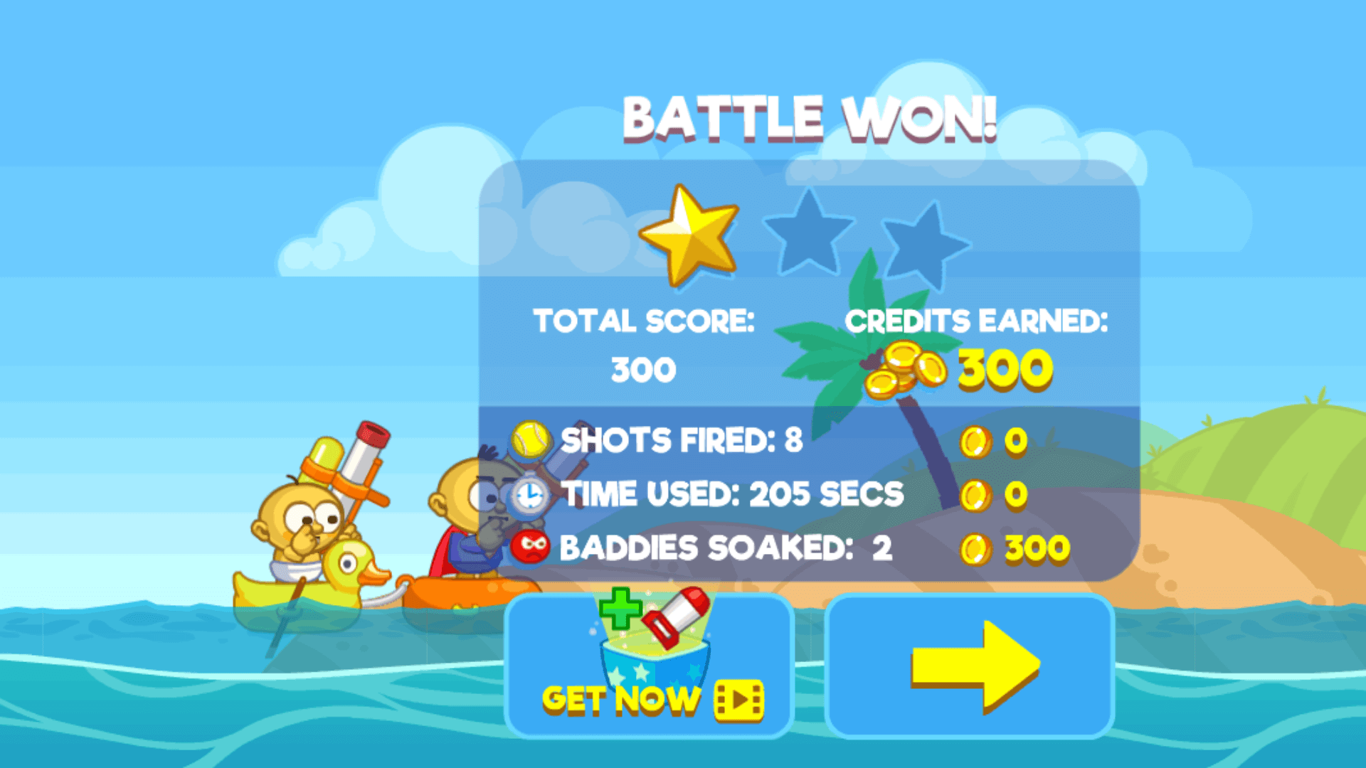 Player aiming tennis balls at pirates in Raft Wars gameplay