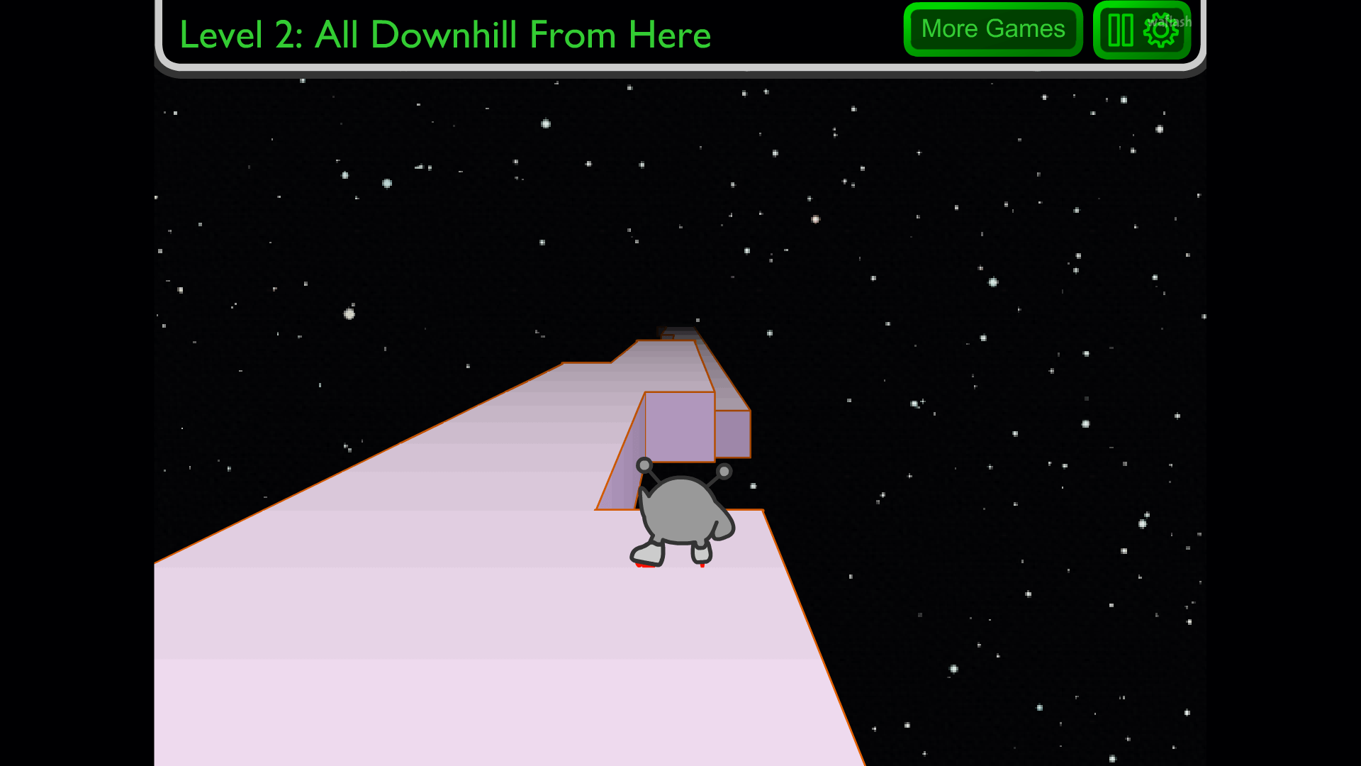 Runner character jumping across a 3D space tunnel