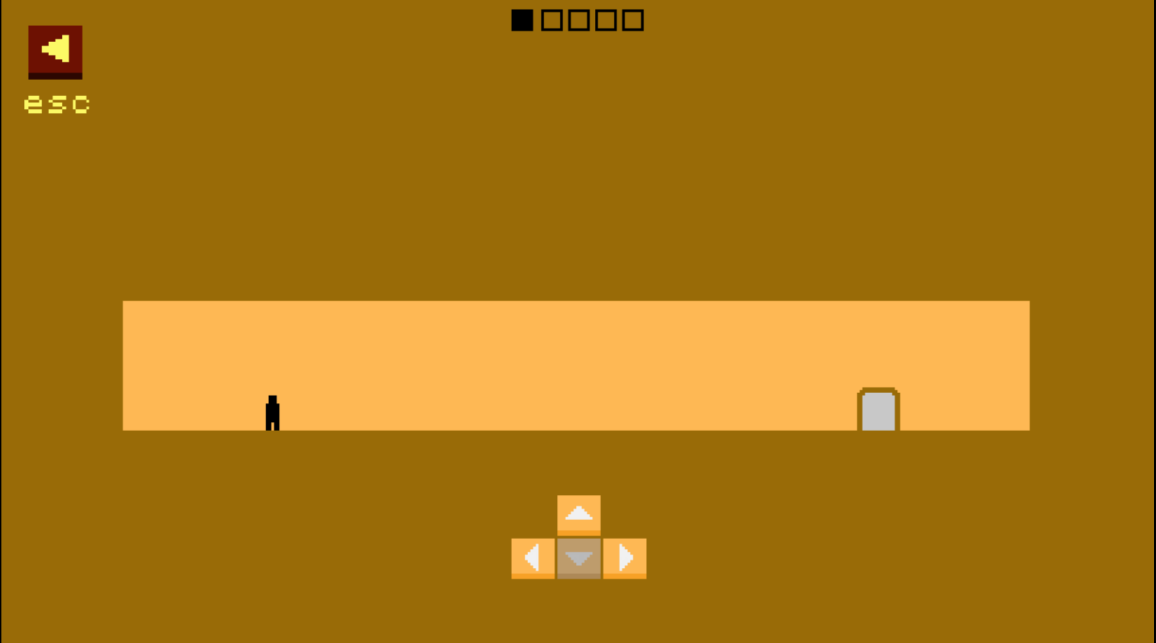 Character dodging a sudden hole in the floor during gameplay