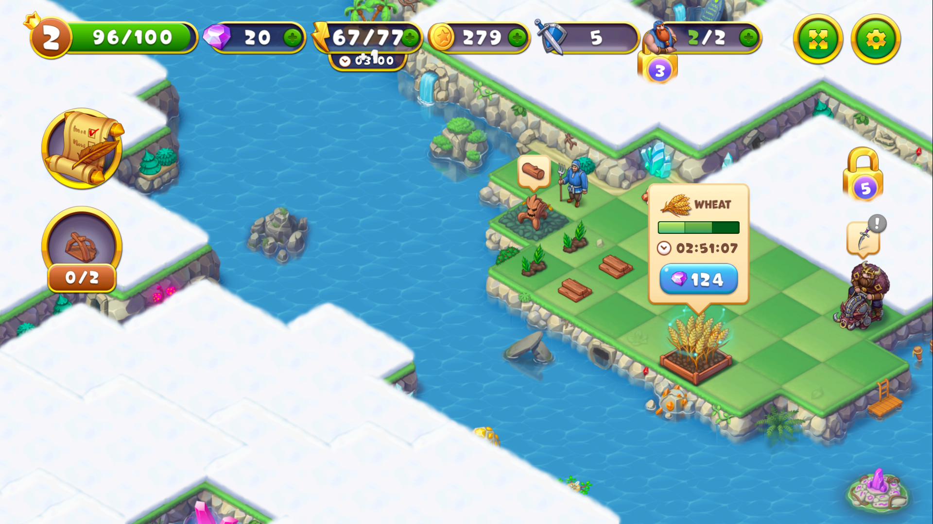 Mergest Kingdom main screen with merged plants, creatures, and buildings3