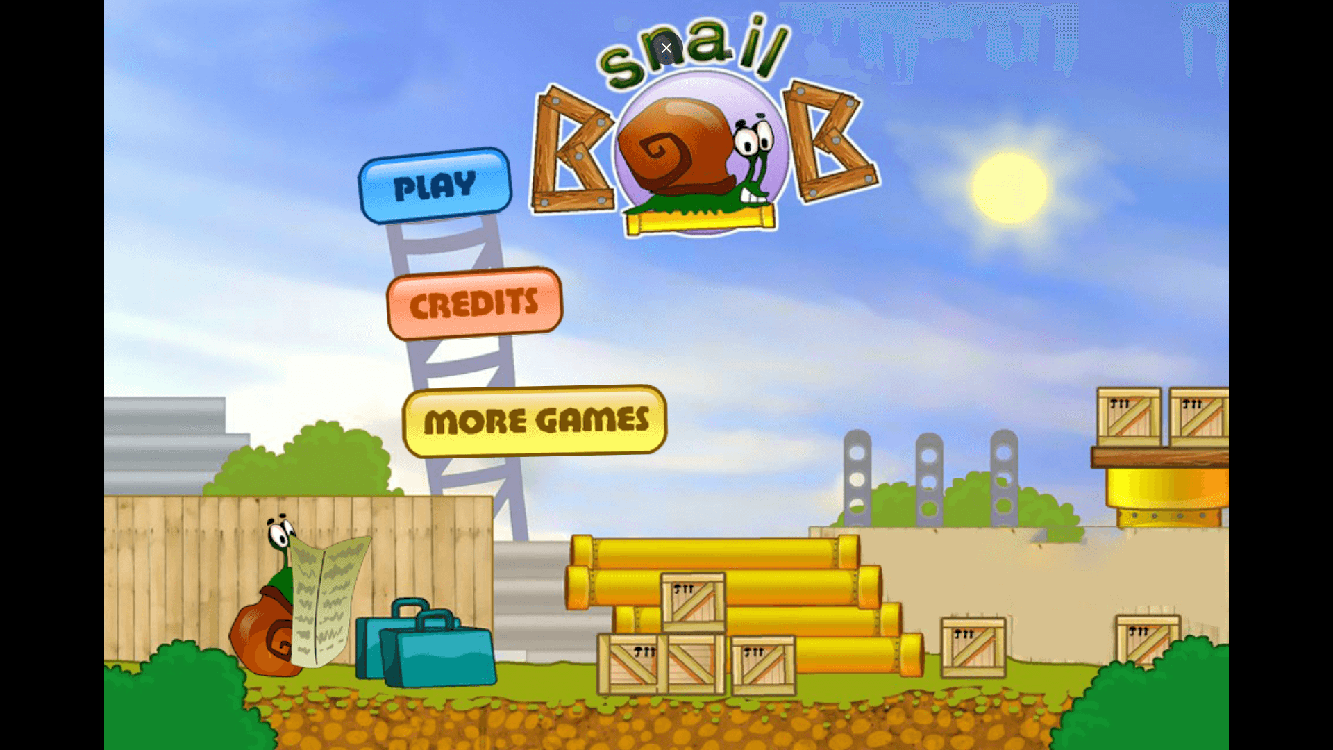 Colorful level with enemies and moving platforms in Snail Bob 
