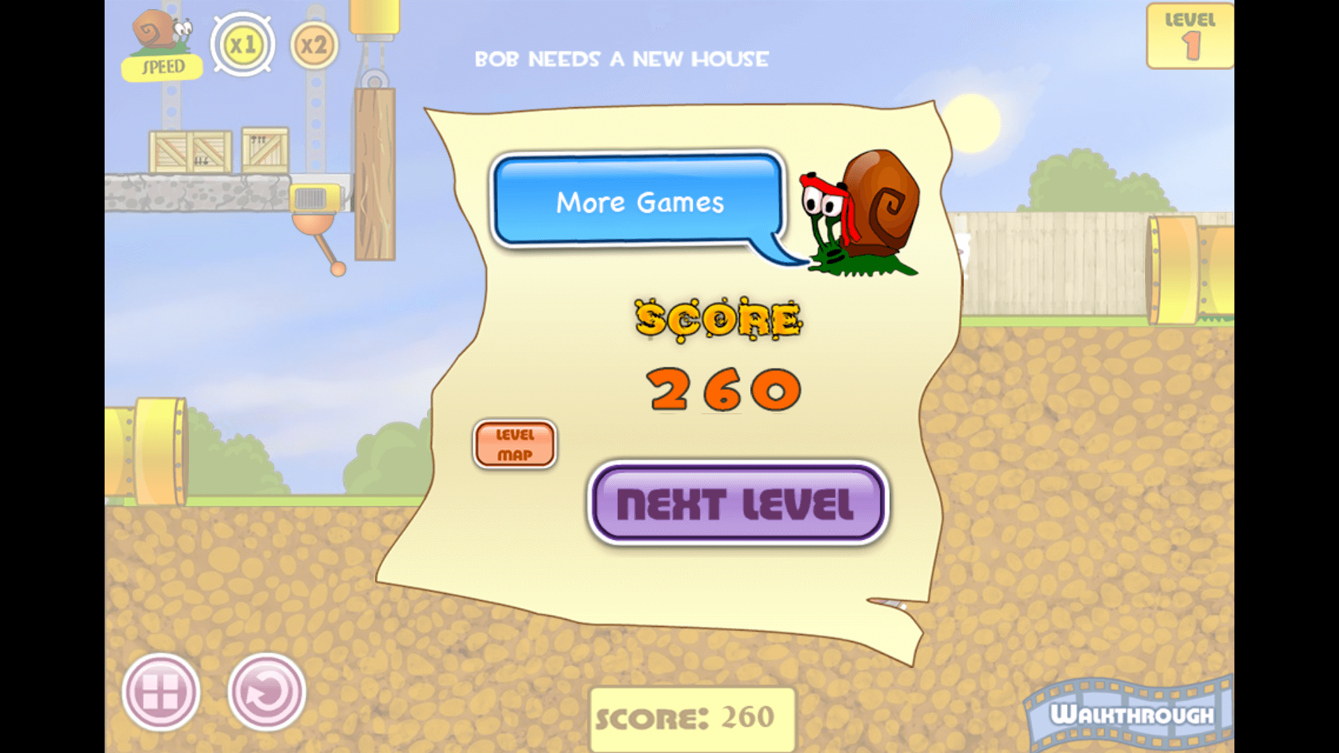 Cute snail character solving traps and levers in a cave stage