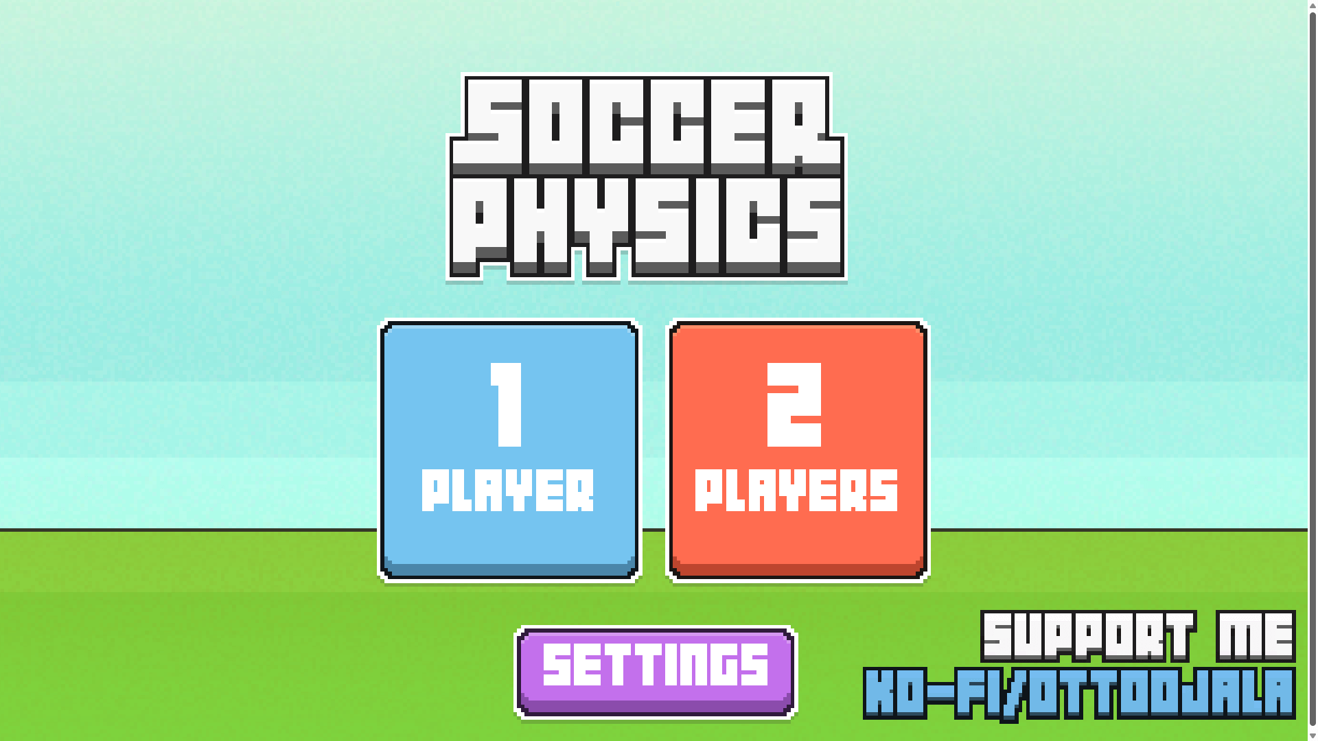 Two soccer players jumping toward the ball in Soccer Physics game2