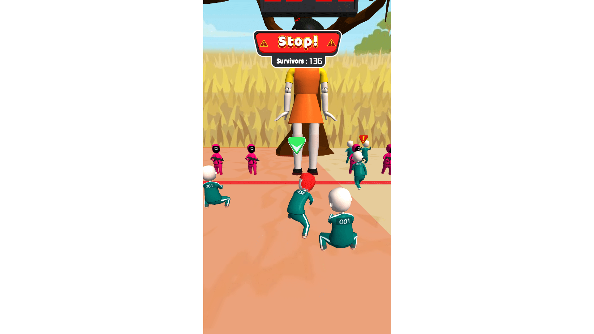 Player dodging elimination in Squid Game mini-game