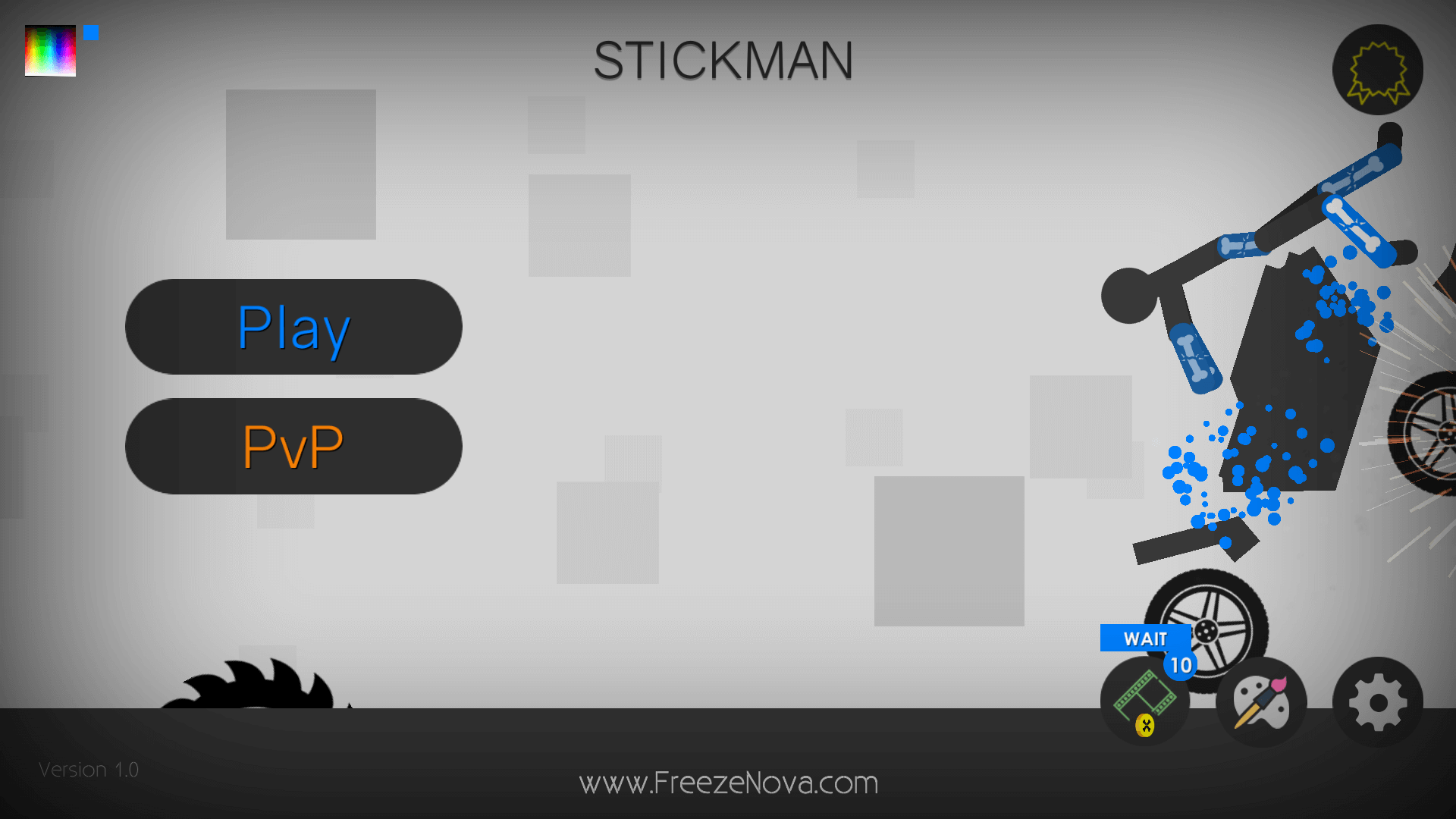 Stickman flying through the air after hitting obstacles in Stickman Destruction