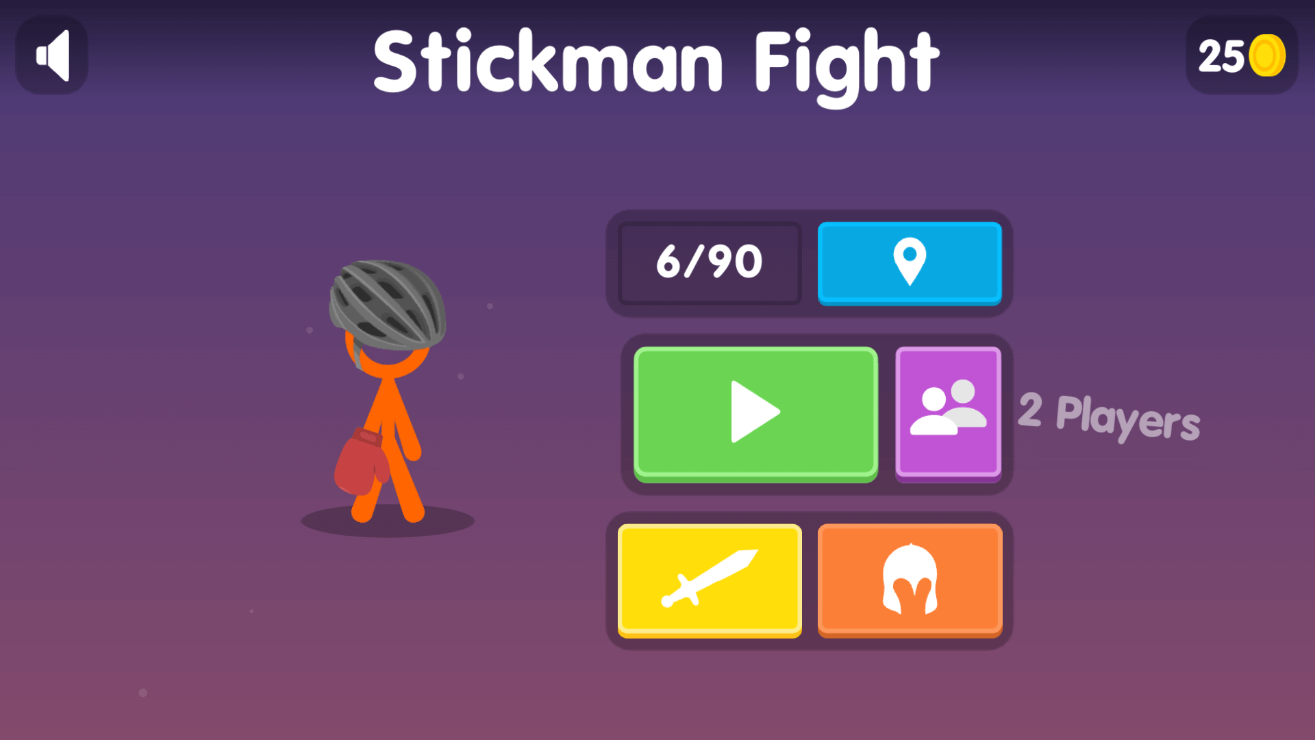 Two-player mode with stickmen battling on the same screen