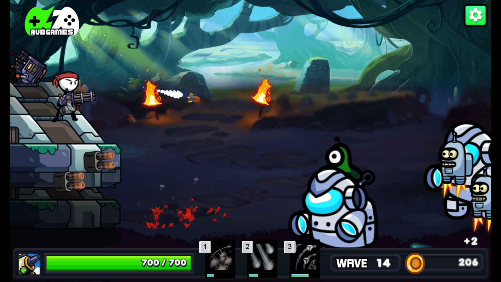 Stickman shooting zombies in Stickman Shooter 3 gameplay