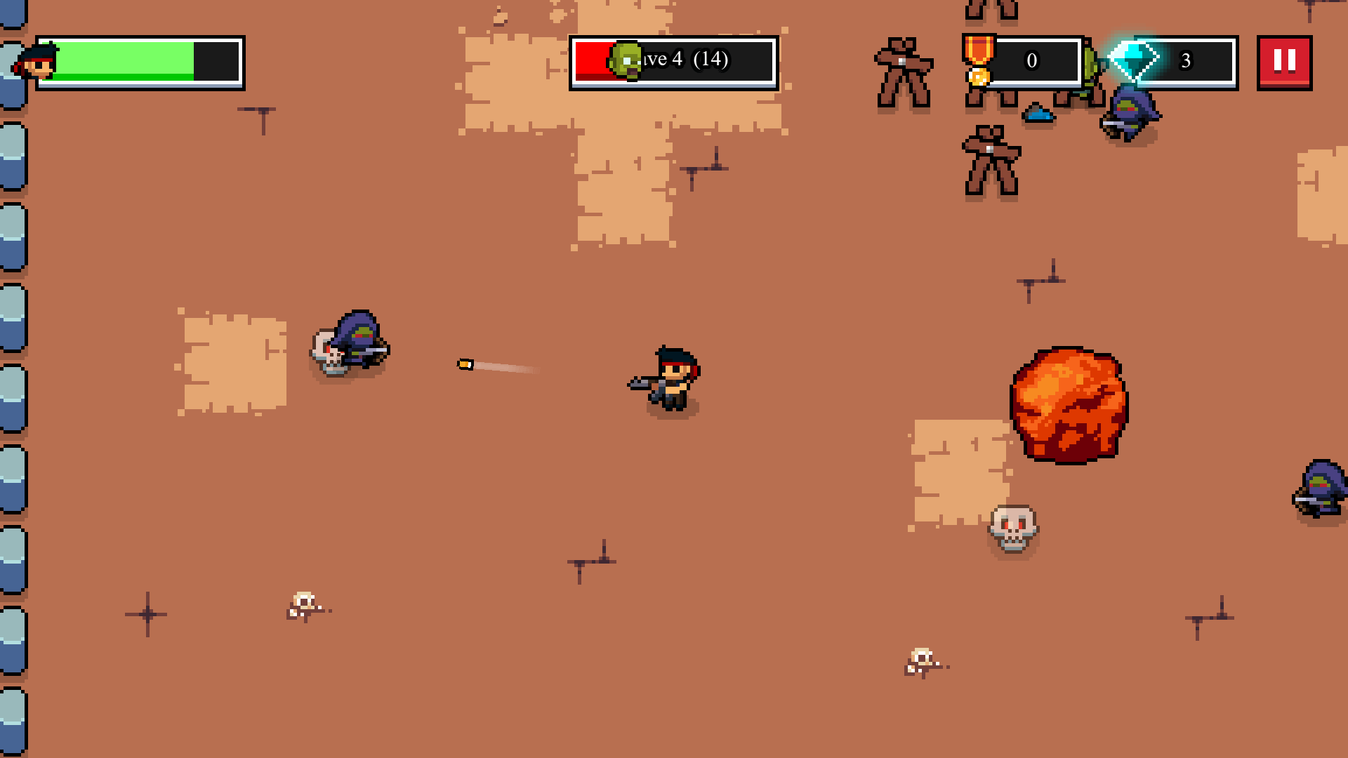 Player dodging zombie attacks on a challenging battlefield