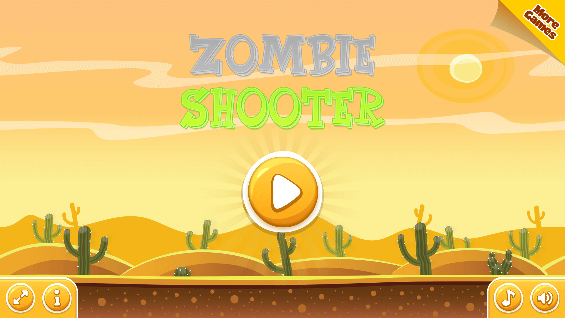 Multiple zombies lined up behind obstacles in a 2D shooting puzzle