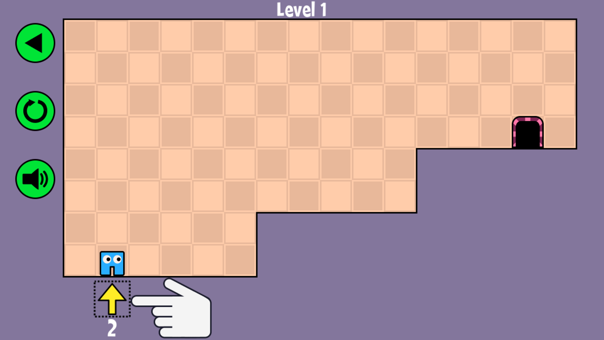 Player placing directional arrows on a platform to guide a character in Arrow Pathway puzzle game3