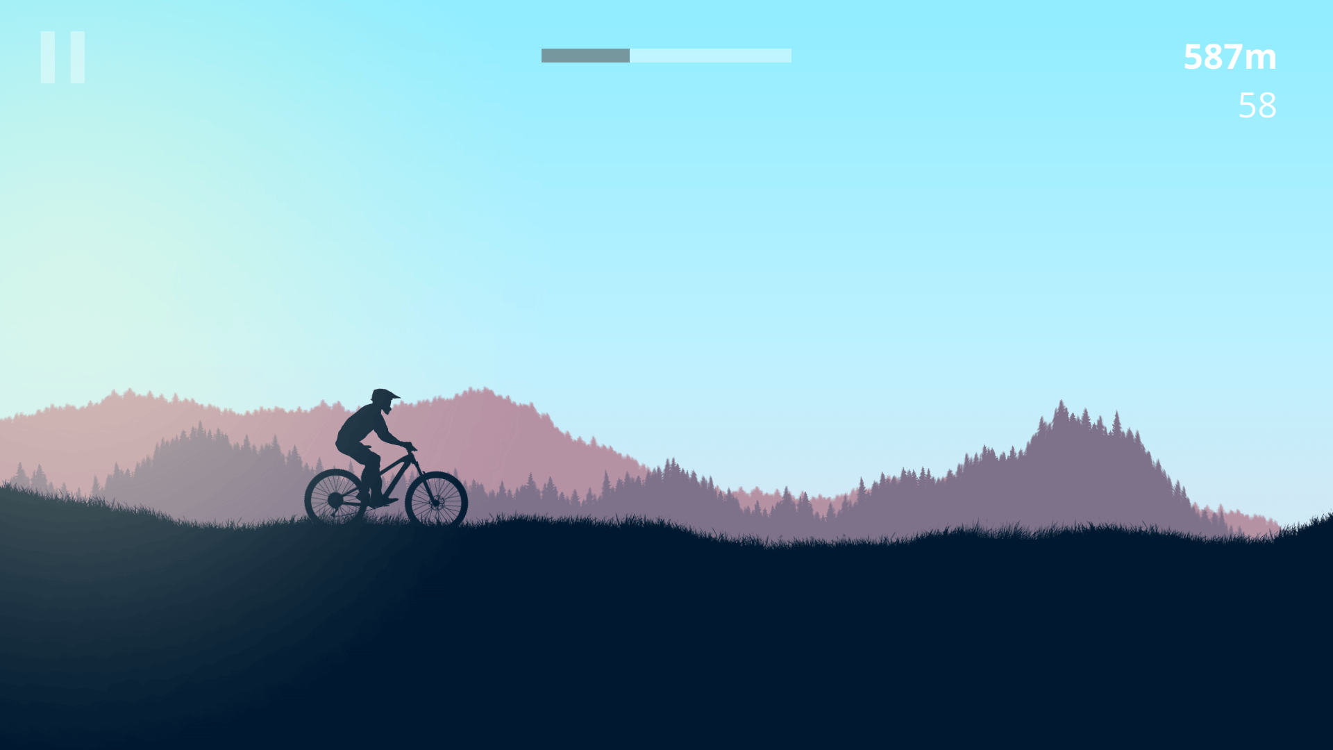 Biker performing a backflip on a mountain trail in Bike Xtreme4