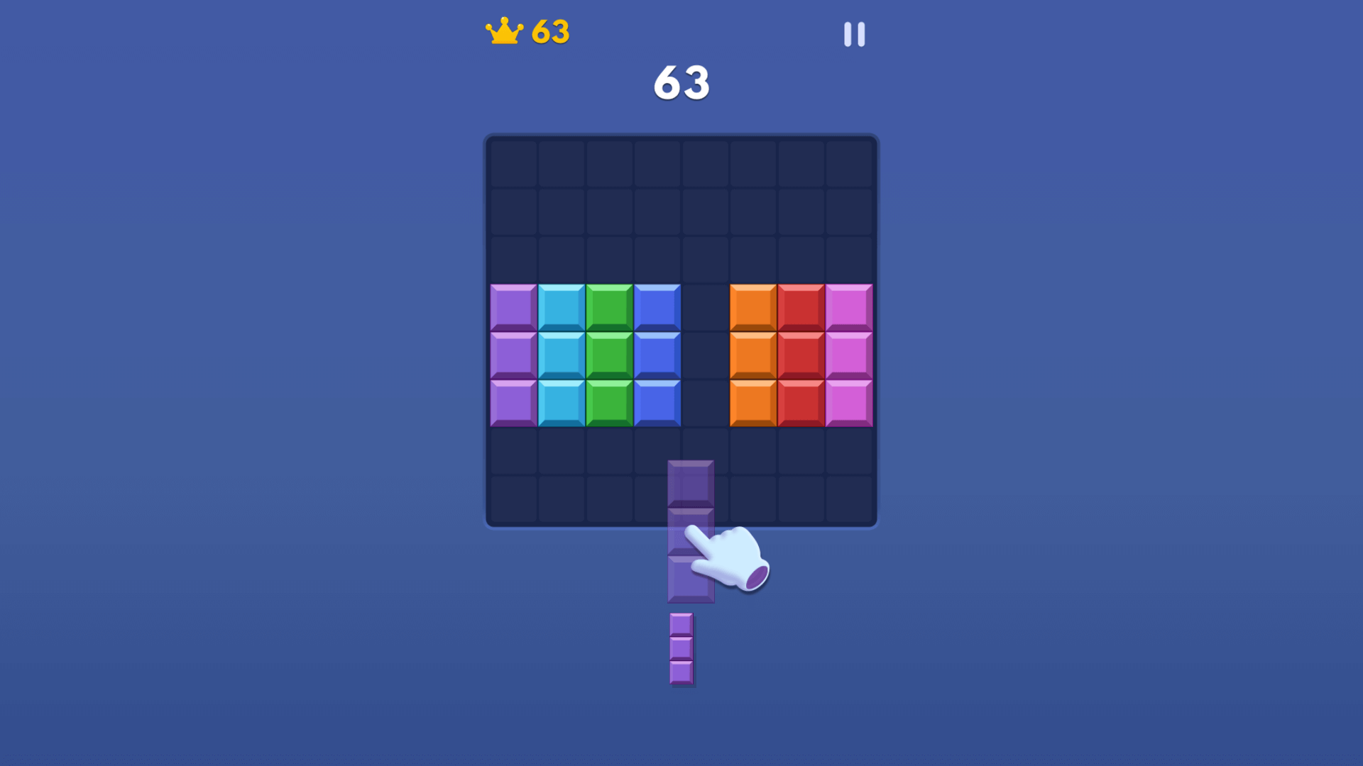 Blocky Blast Puzzle game board with colorful blocks ready to be arranged1