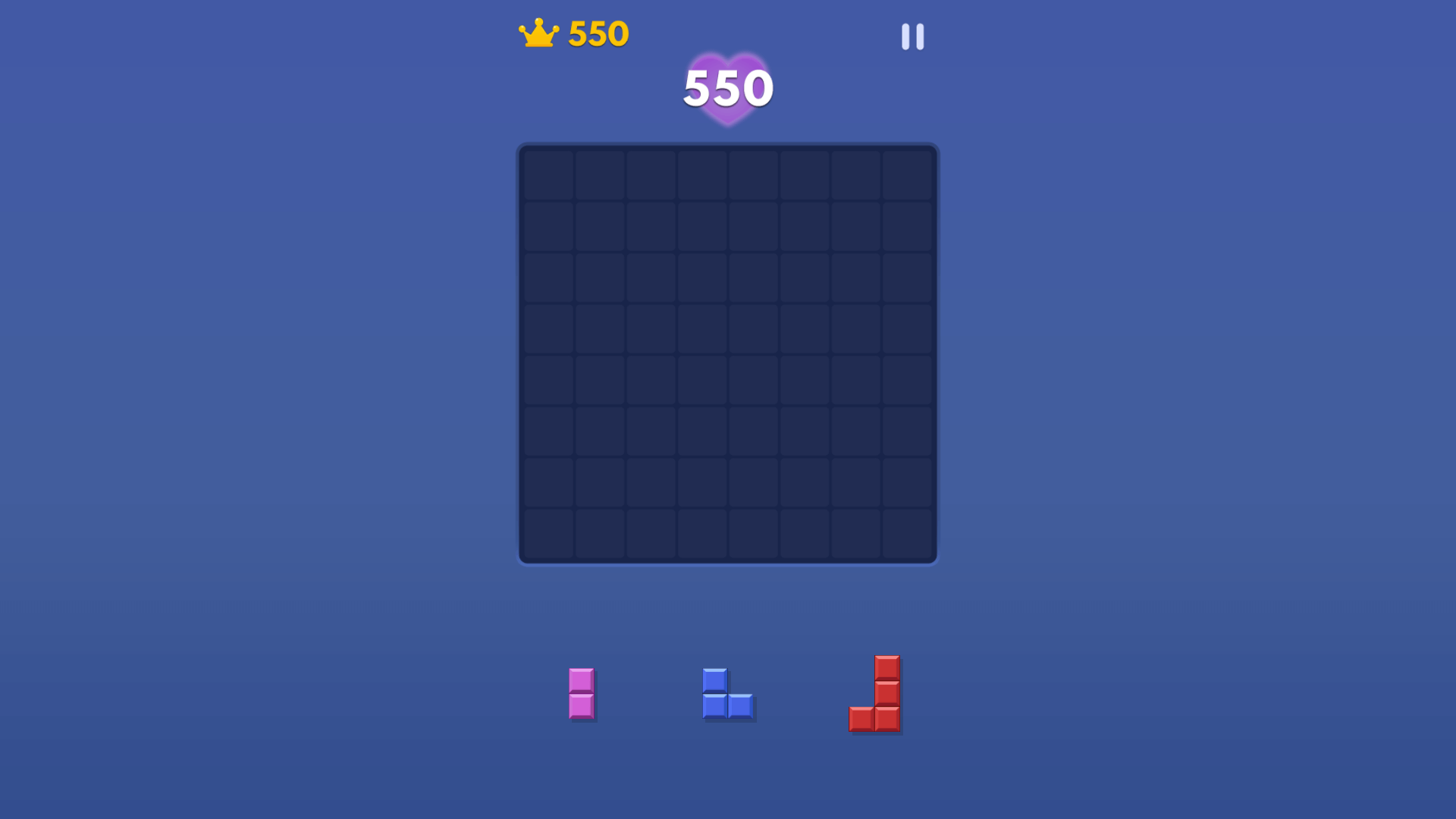 Blocky Blast Puzzle game board with colorful blocks ready to be arranged2