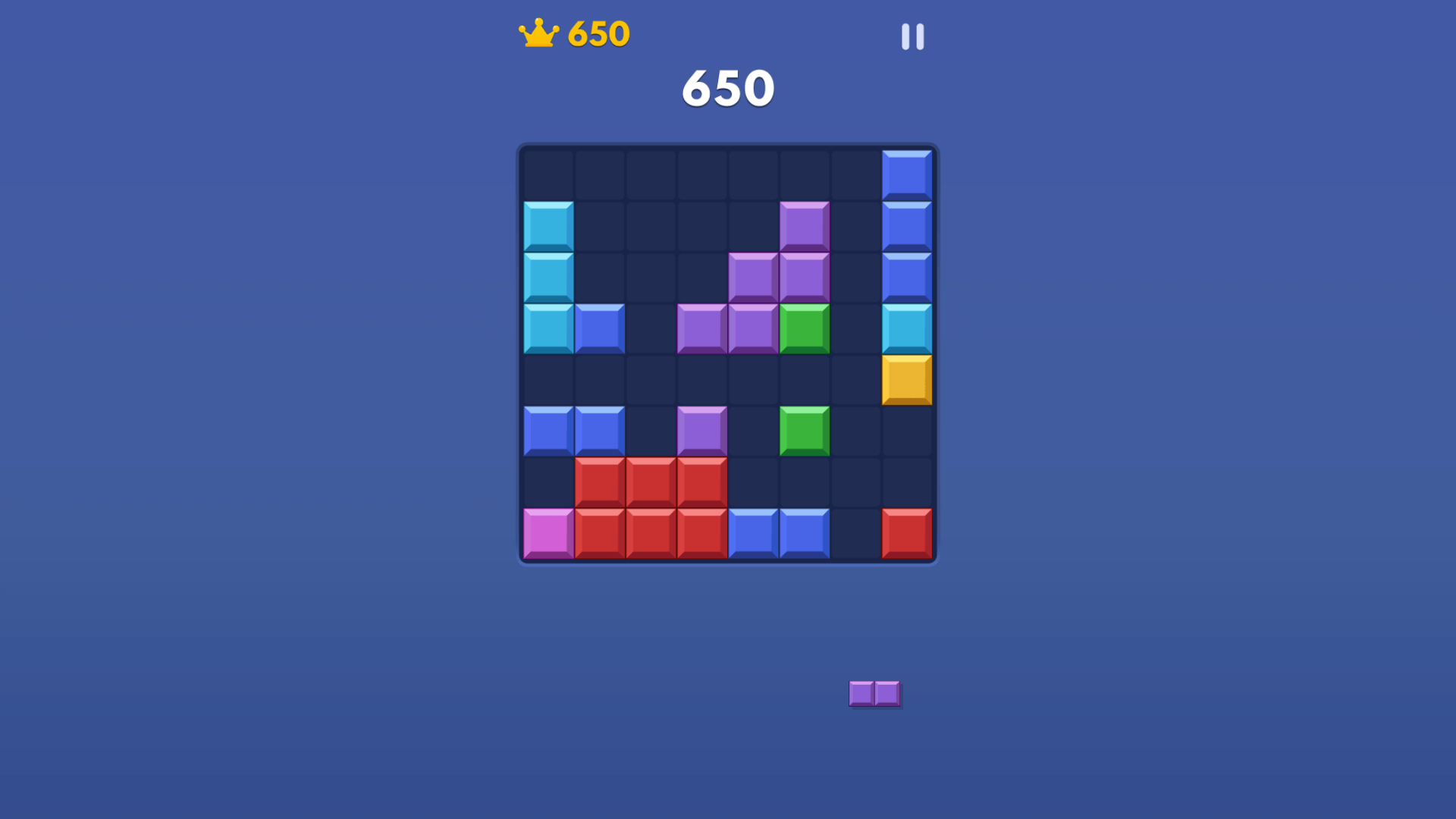 Blocky Blast Puzzle game board with colorful blocks ready to be arranged