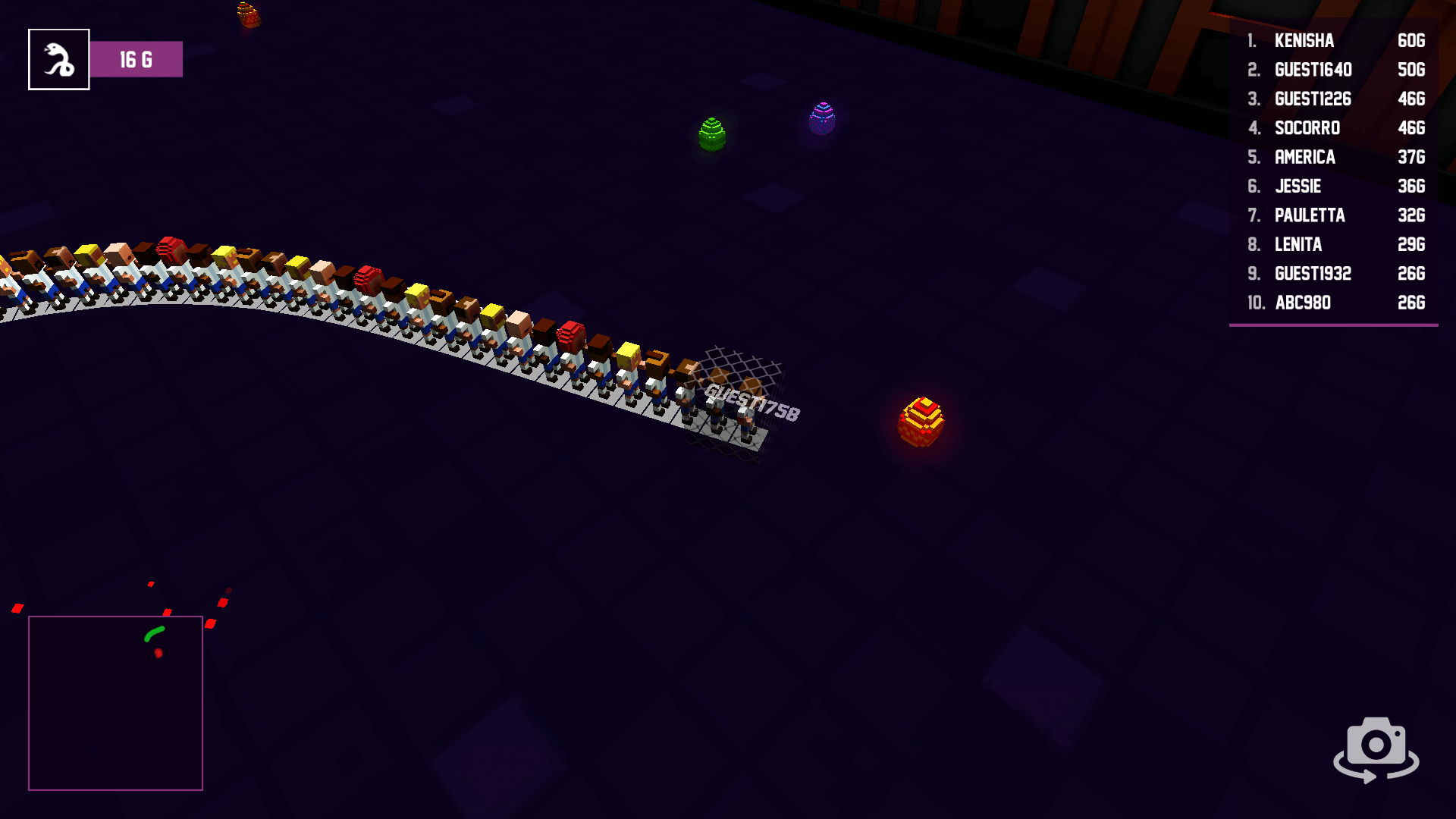 Blocky Snake start screen showing a colorful snake ready to collect blocks2