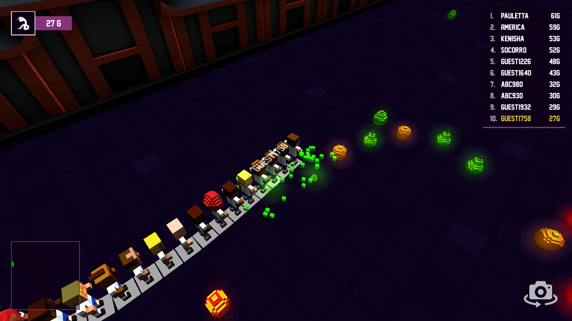 Blocky Snake start screen showing a colorful snake ready to collect blocks1