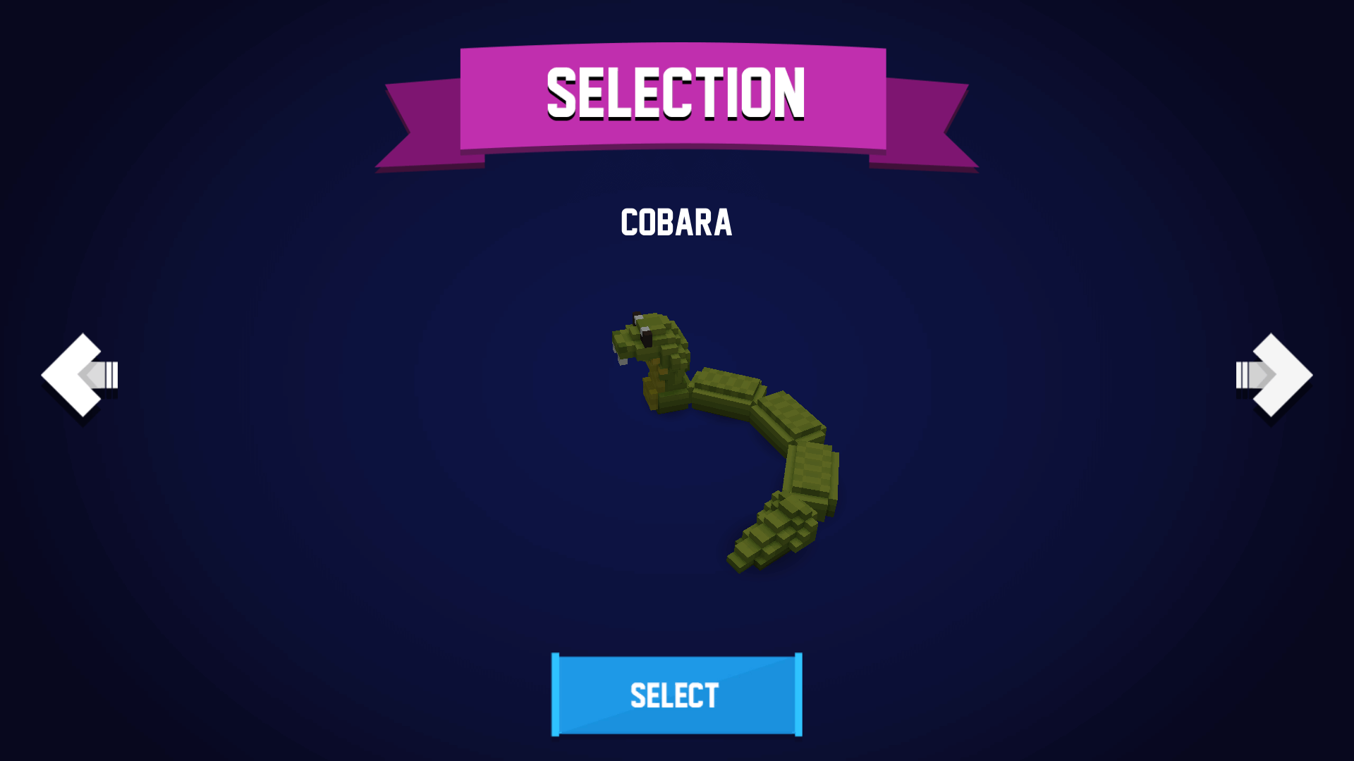 Blocky Snake start screen showing a colorful snake ready to collect blocks3