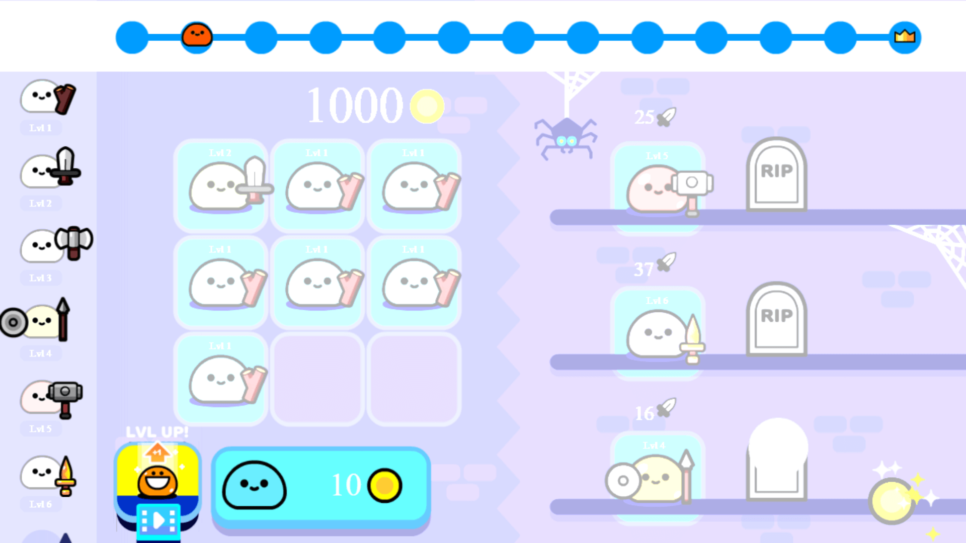 Colorful slime characters merging in Blumgi Merge game3