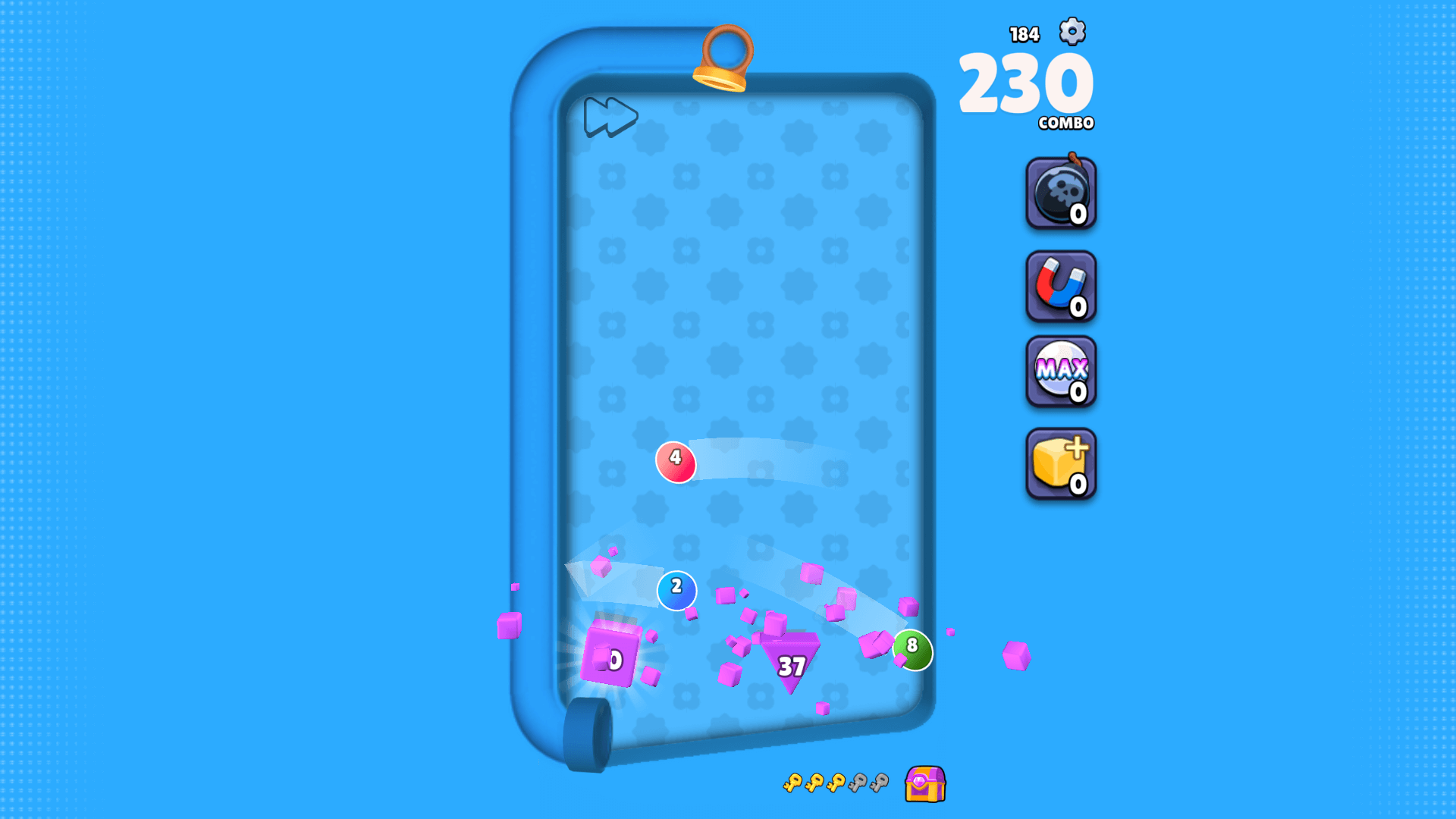 Player aiming a bounce shot toward the target in Bounce Ball2