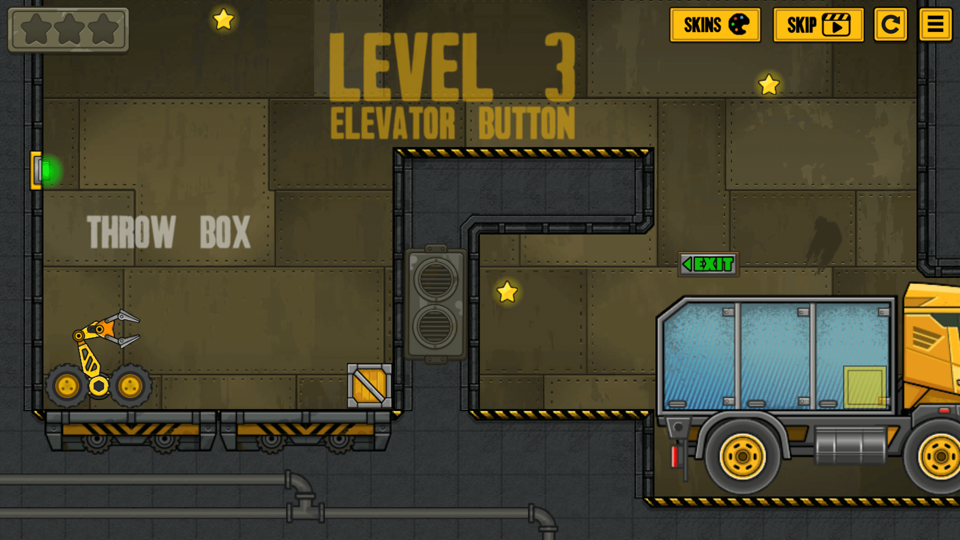 Player guiding BoxRob through a platform puzzle to reach the delivery zone