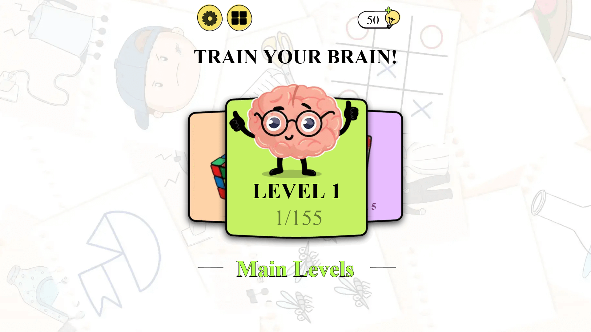 Brain Test All-Star game app icon with colorful brain and star graphics3