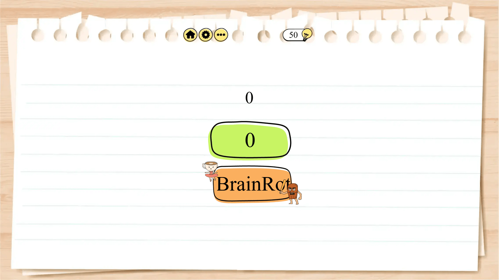 Brain Test main menu with play button and cartoon-style background3
