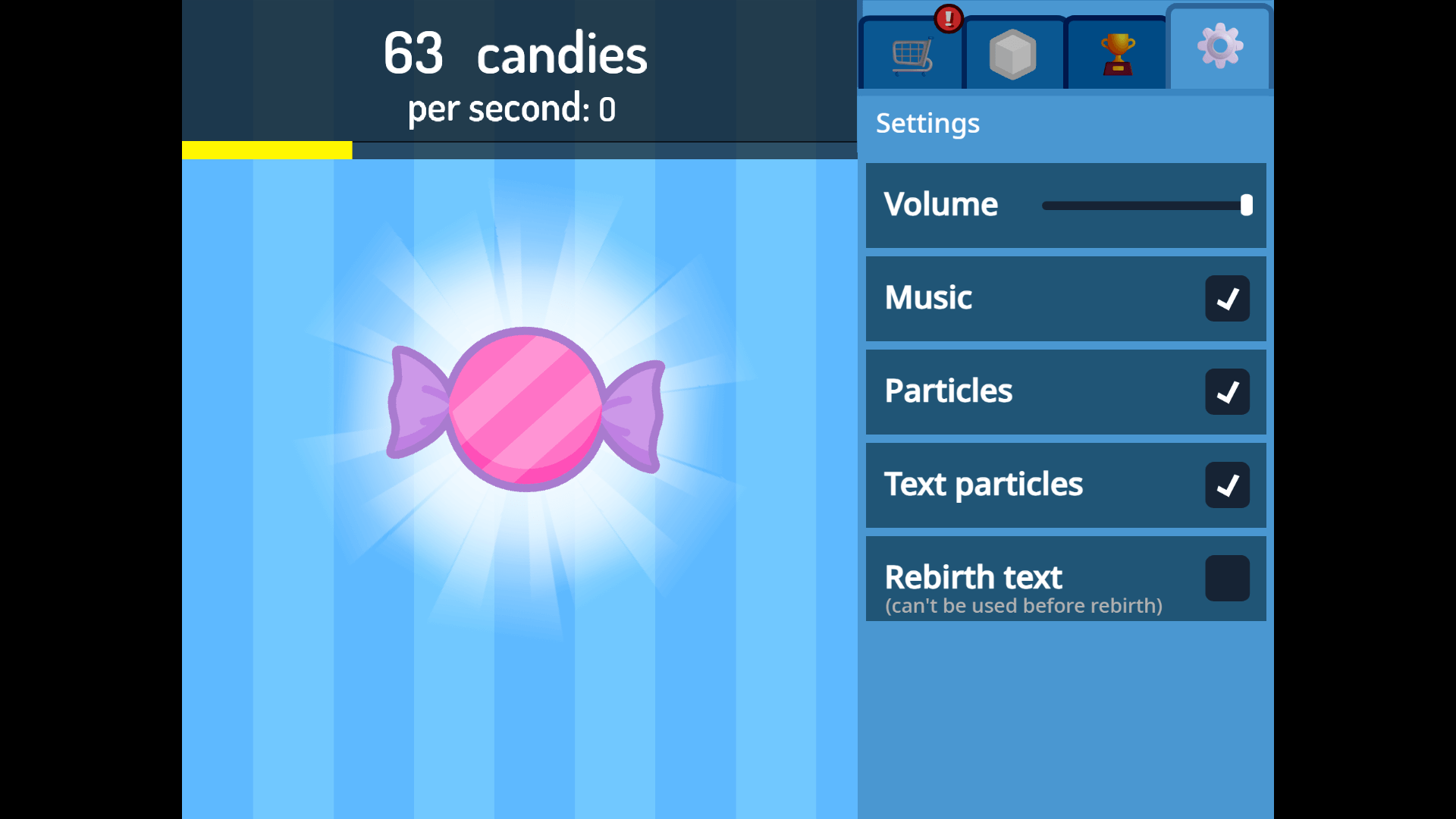 Colorful candy factory in Candy Clicker 2 with new candy designs
