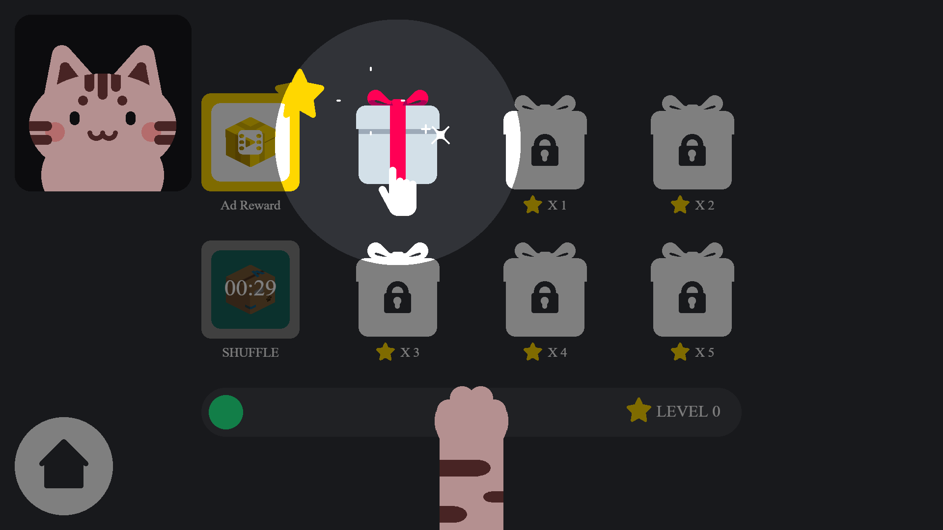 Catpad game main menu showing colorful cat-themed interface and play button3