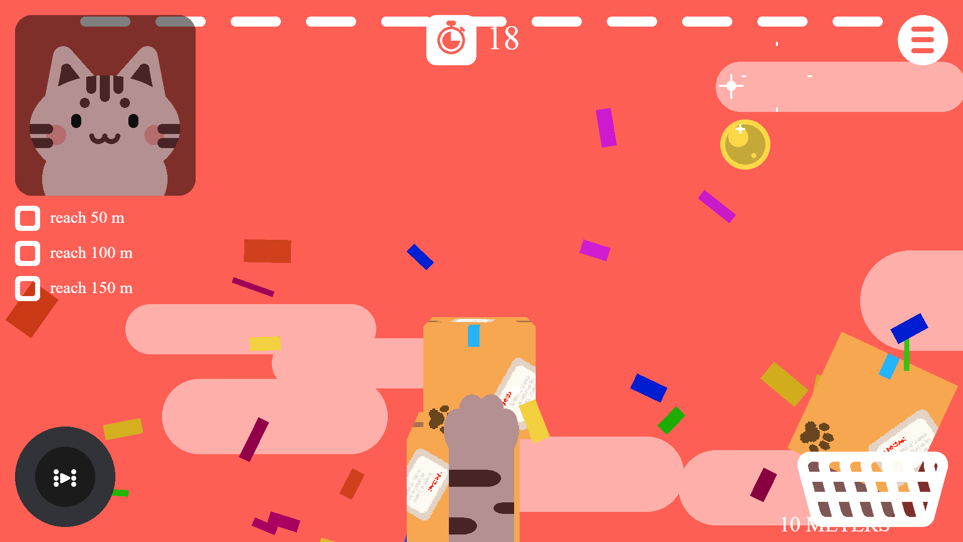 Catpad game main menu showing colorful cat-themed interface and play button1