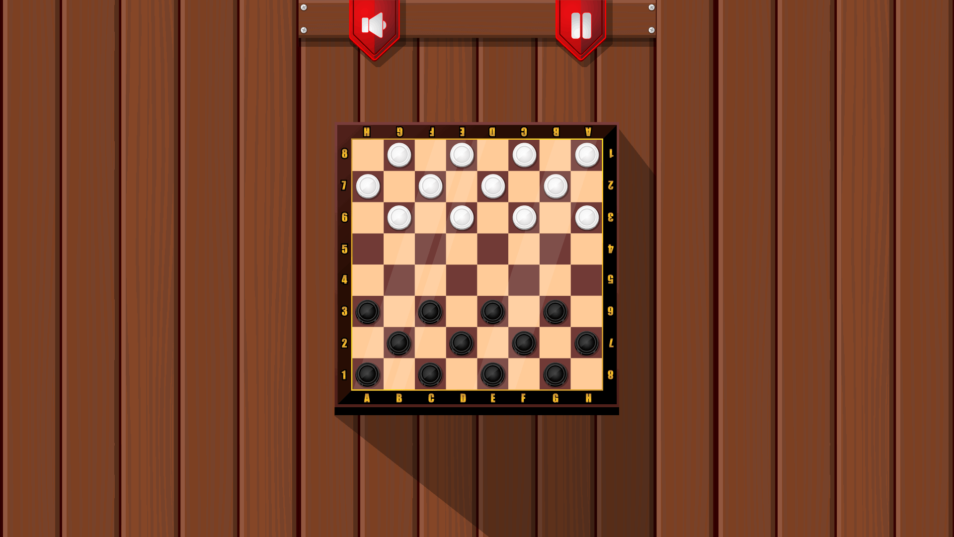 Classic Checkers board with red and black pieces1
