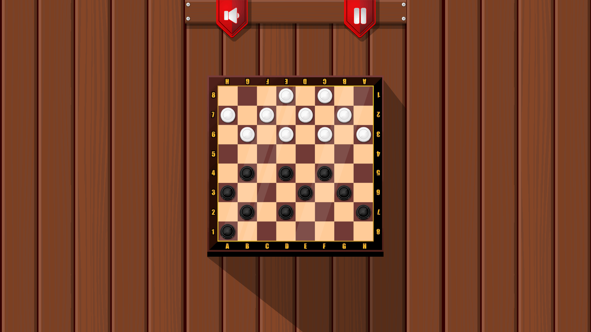 Classic Checkers board with red and black pieces
