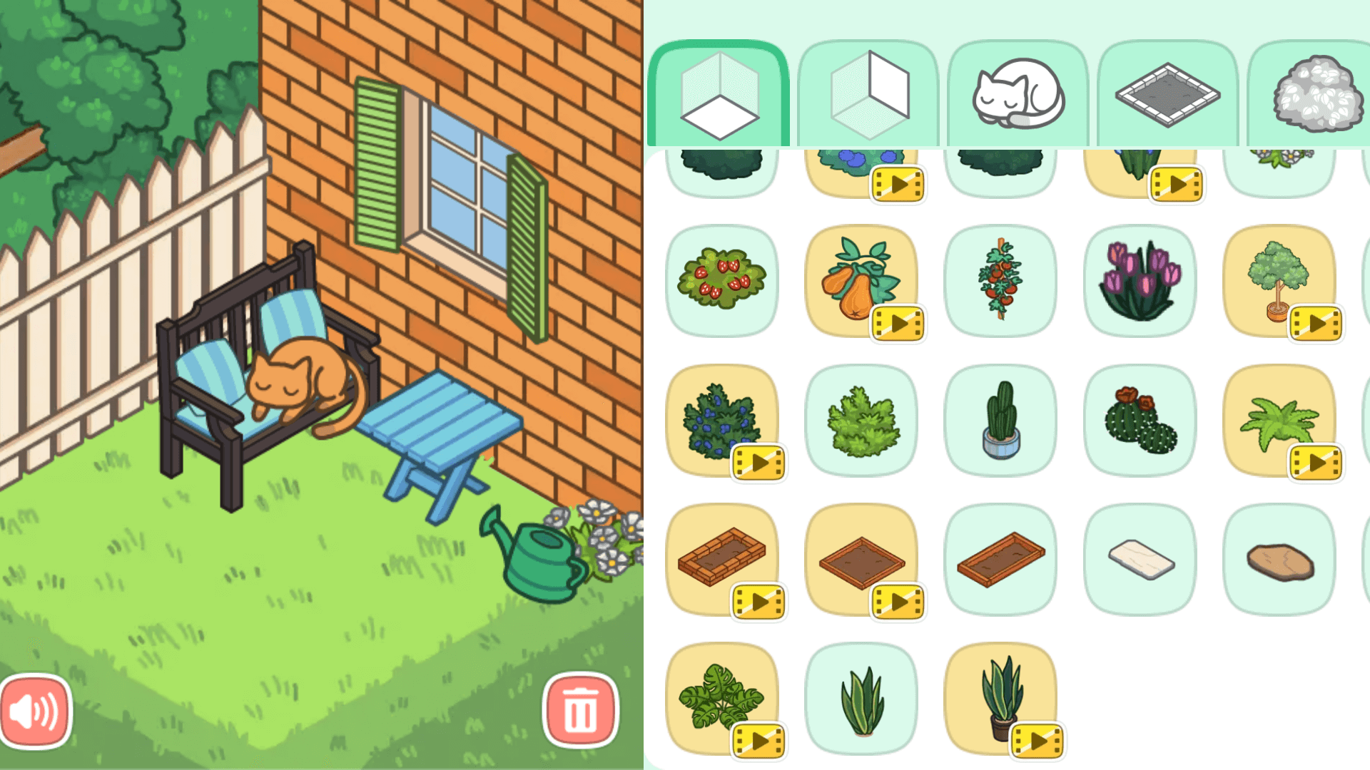 Cozy Garden Design main menu with start button and serene garden background1
